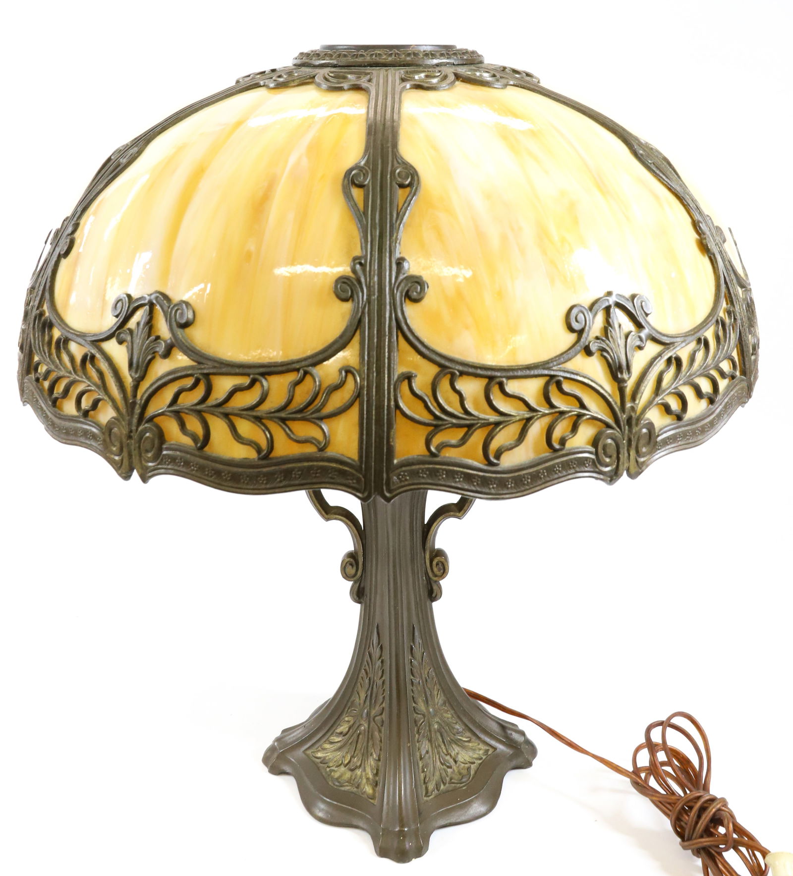 ART DECO SLAG GLASS LAMP (1 of 6)