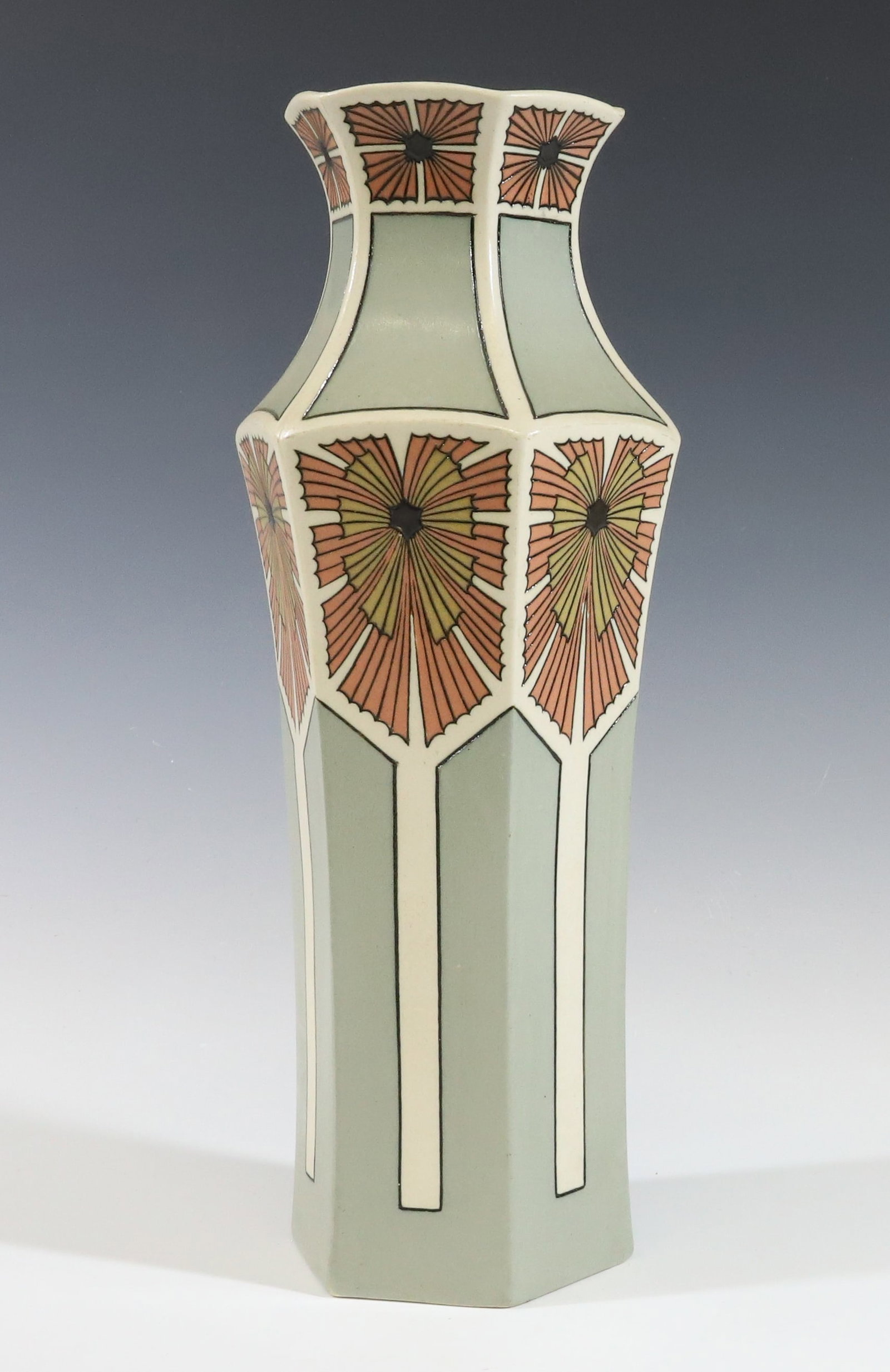 VILLEROY & BOCH ART NOUVEAU VASE: METTLACH HAND-ENGRAVED FLOWERS, CA. 1899. 12" H. PLEASE READ CAREFULLY - Terms for Purchasing and Shipping of Auction Items. Please read carefully before bidding. All payments for purchases will be ma