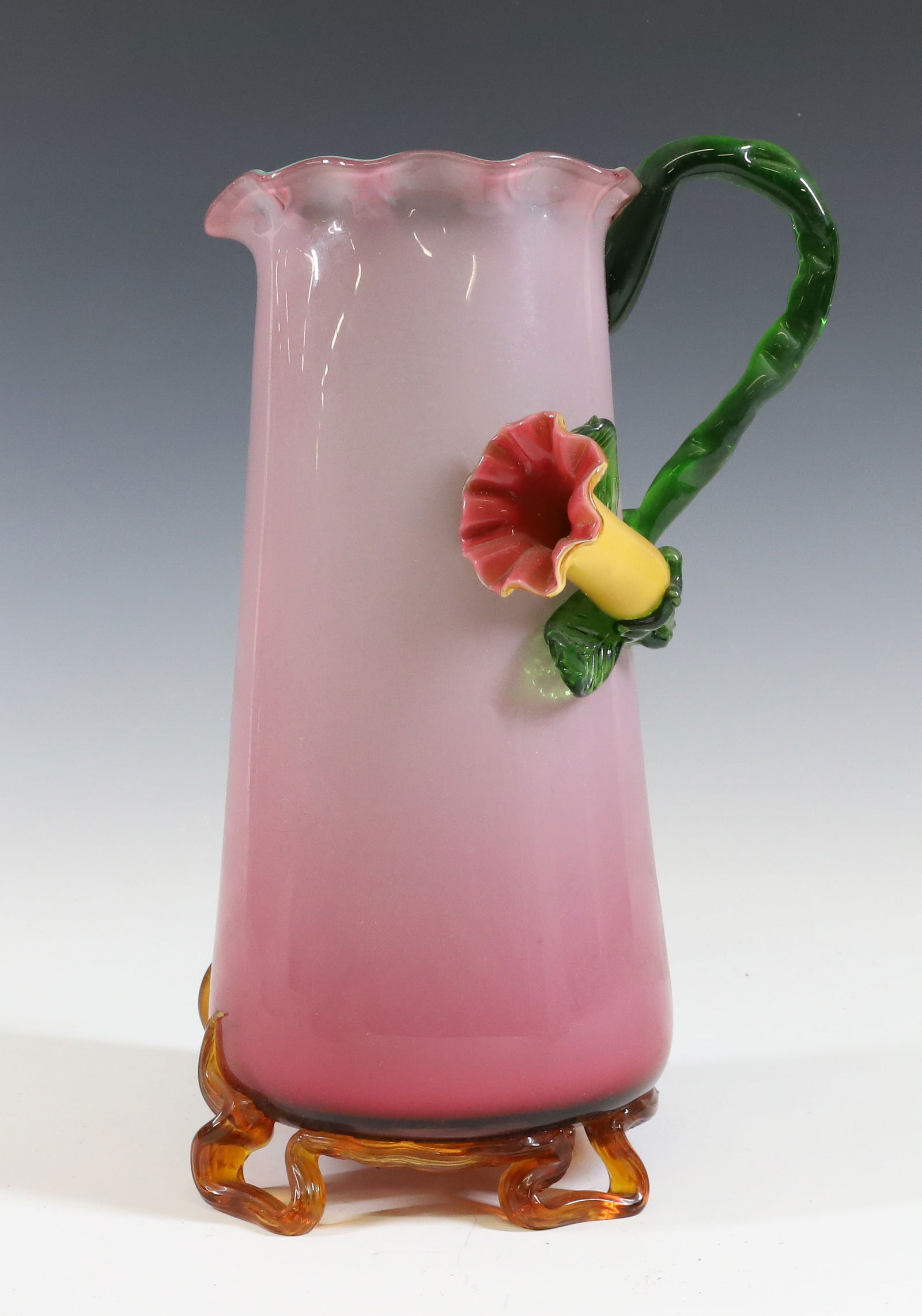 19TH C. STEVENS & WILLIAMS CASED ART GLASS PITCHER (1 of 6)