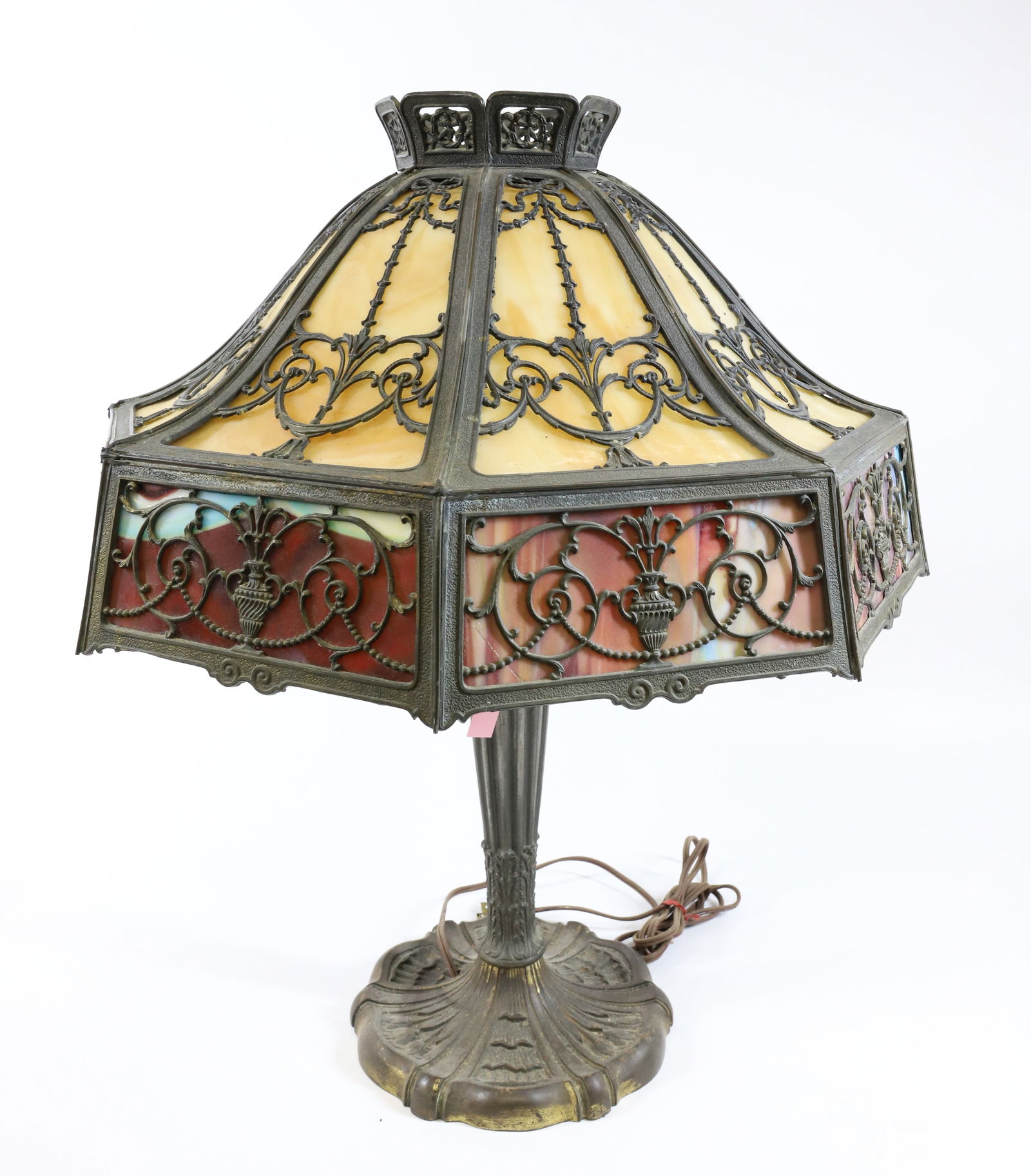 ART DECO SLAG GLASS LAMP (1 of 7)