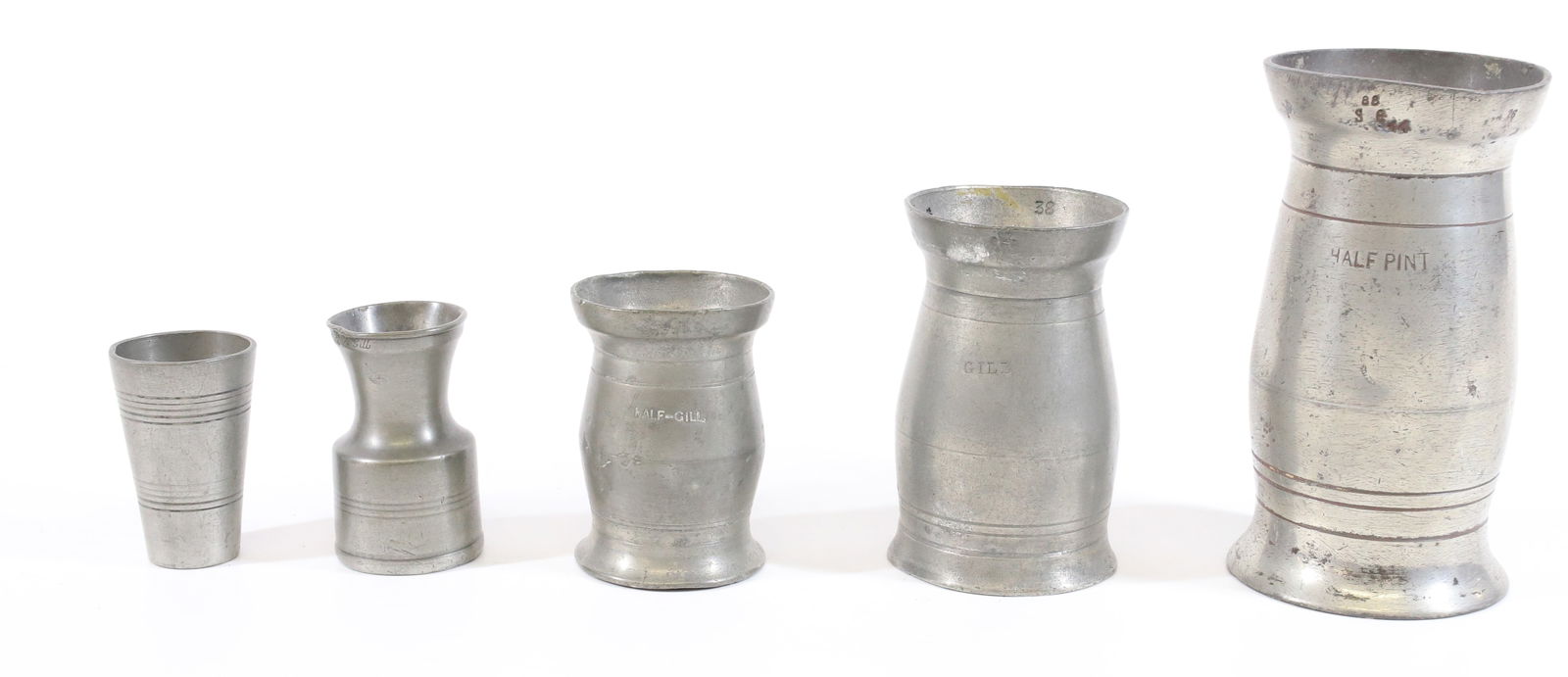 LOT OF PEWTER MEASURES (1 of 4)