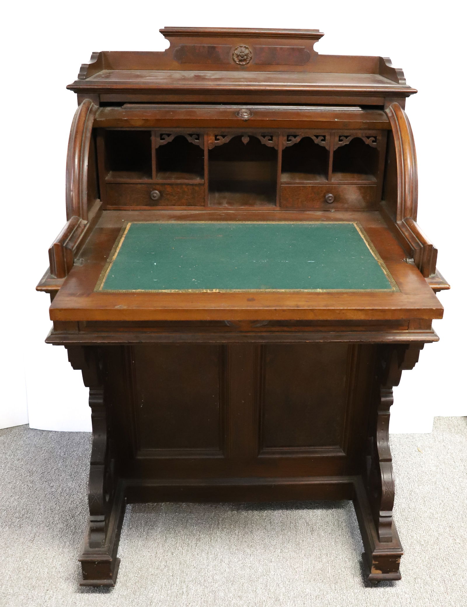 VICTORIAN CYLINDER DESK (1 of 10)