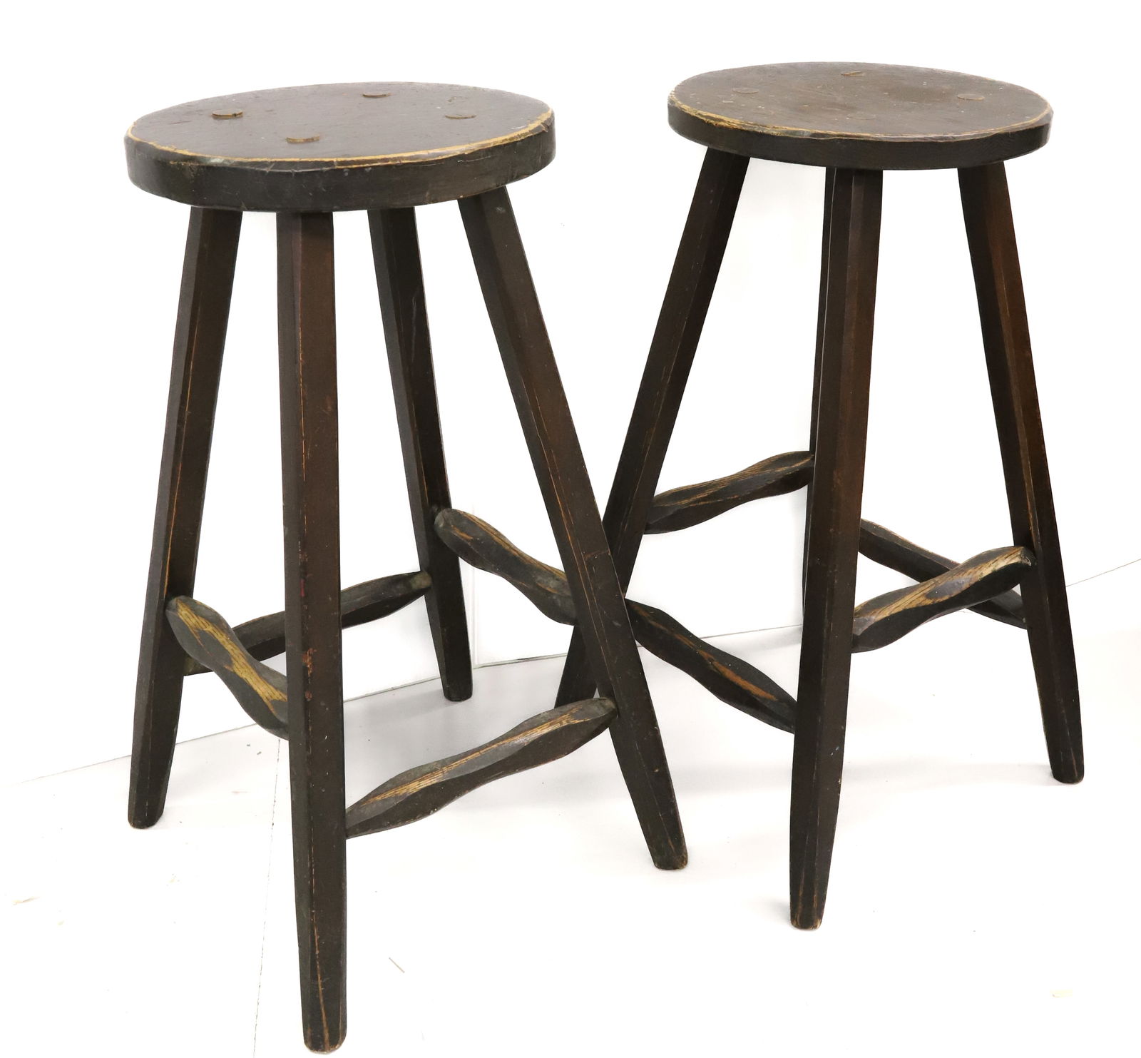 PAIR OF WOODEN STOOLS (1 of 3)