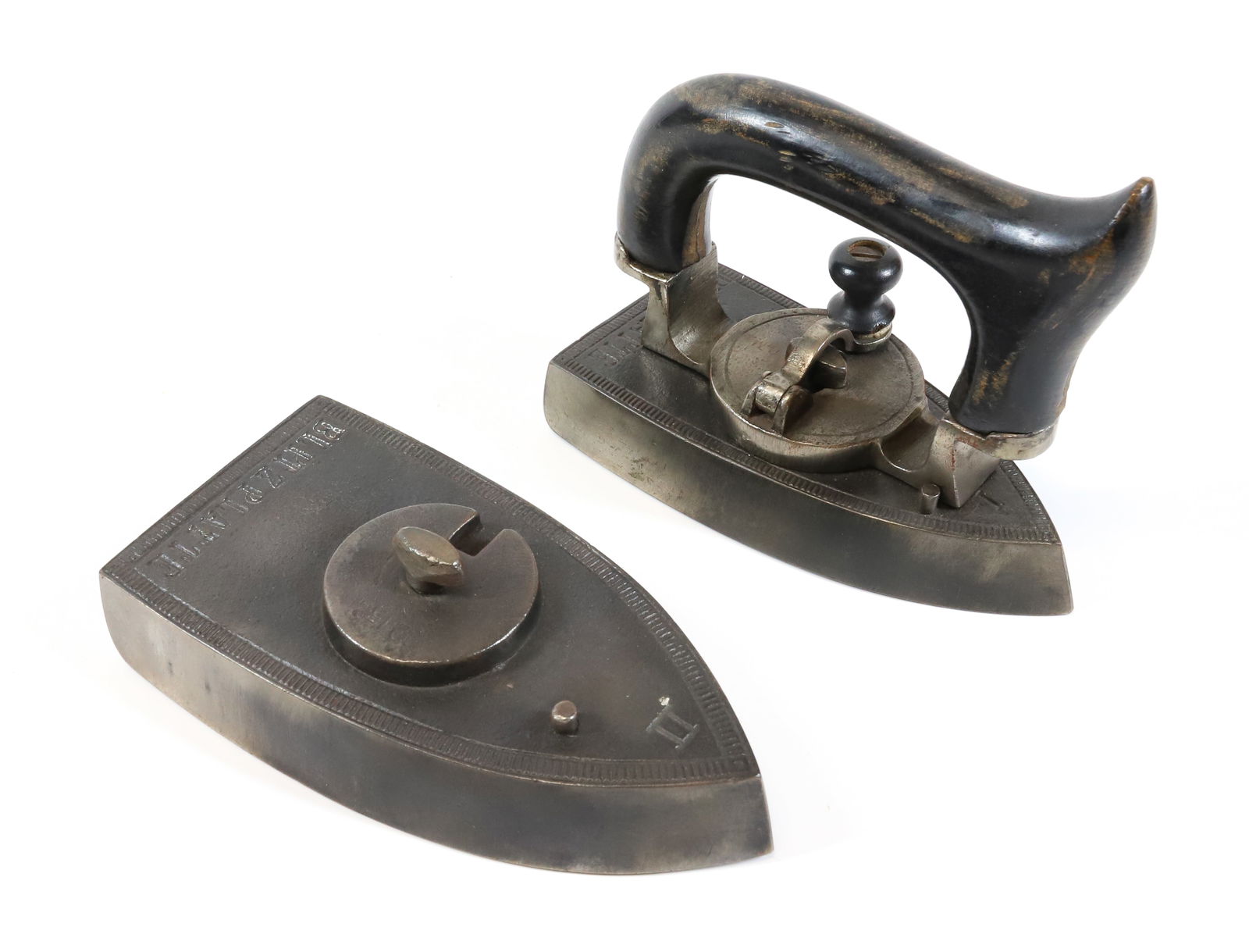 GERMAN COLD HANDLE IRON AND BASES (1 of 3)