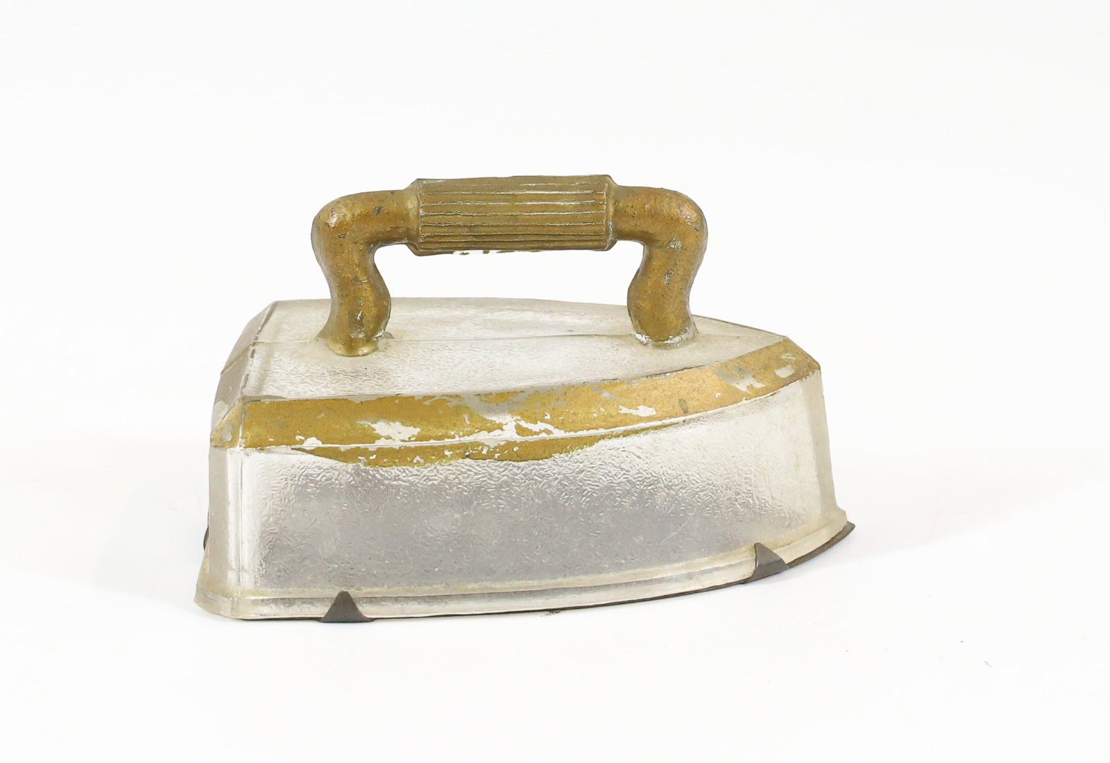 GLASS CANDY IRON: SMALL SIZE WITH TIN COVER TO REMOVE CANDY, 3 1/4" PLEASE READ CAREFULLY - Terms for Purchasing and Shipping of Auction Items. Please read carefully before bidding. All payments for purchases will be m