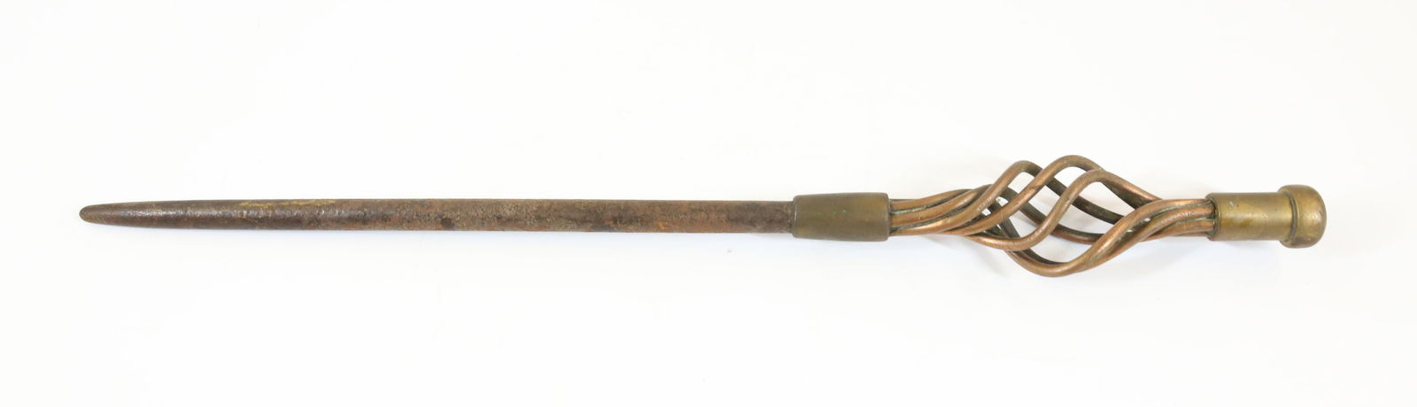 FANCY BRASS DECORATED POKING STICK (1 of 3)