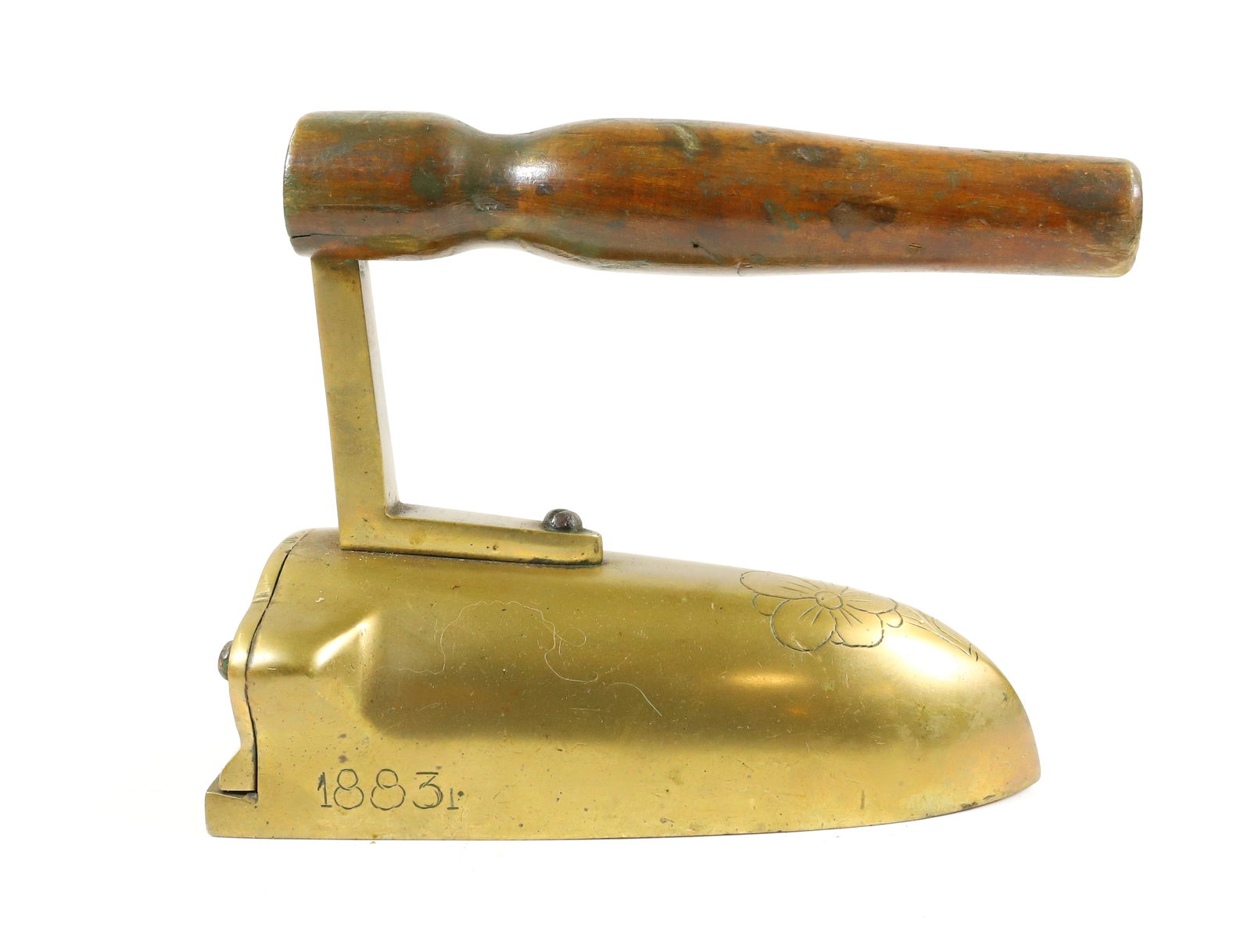 DECORATED BRASS SLUG IRON (1 of 6)