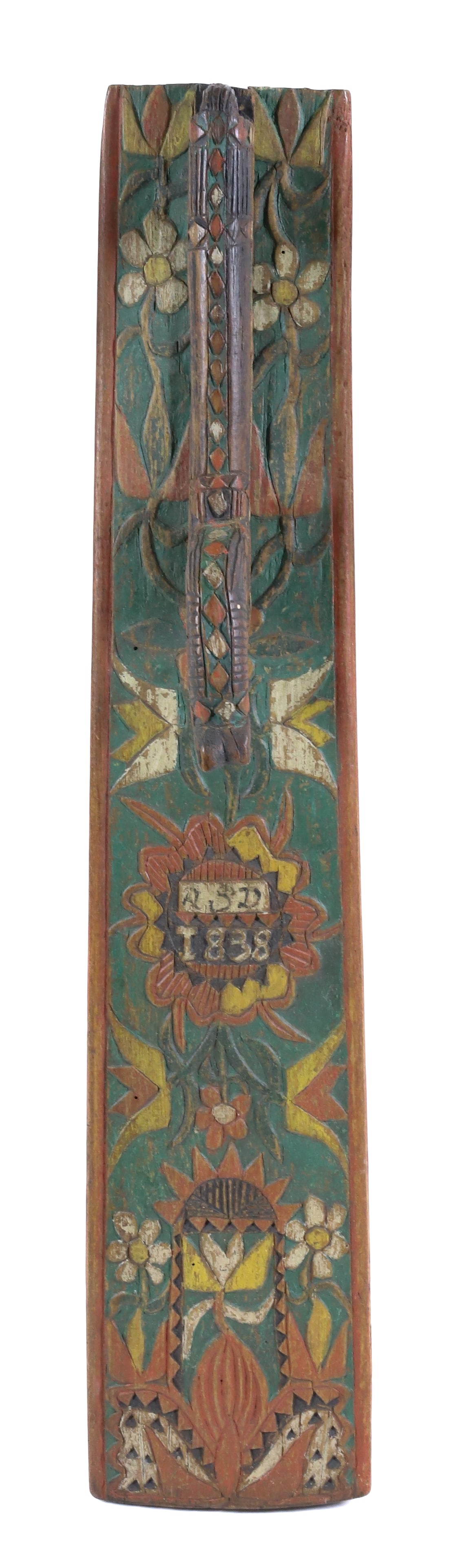 19TH CENTURY CARVED EUROPEAN MANGLE BOARD (1 of 5)