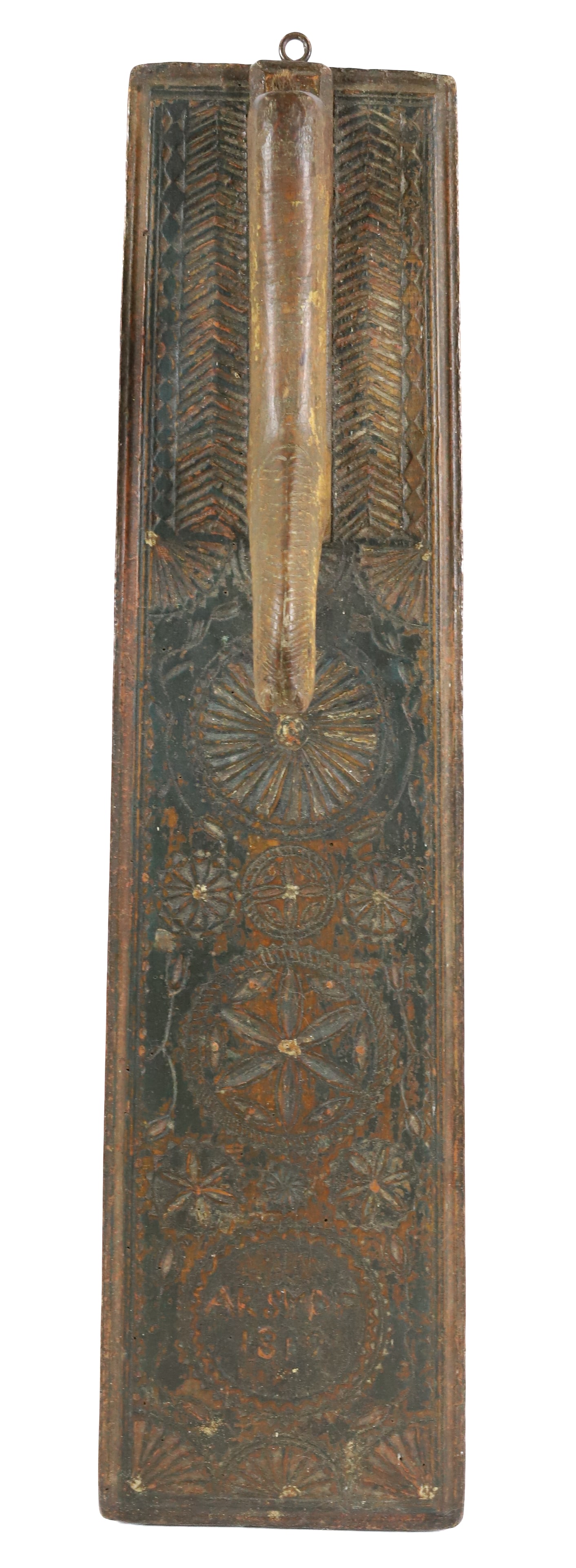EARLY 19TH CENTURY CARVED EUROPEAN MANGLE BOARD (1 of 5)