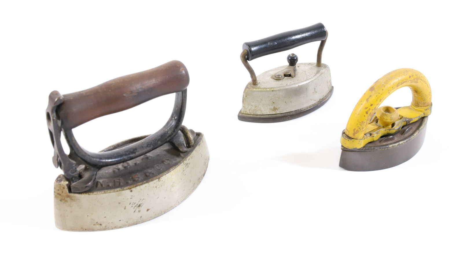 (3) SMALL SIZE IRONS WITH WOOD GRIPS (1 of 3)