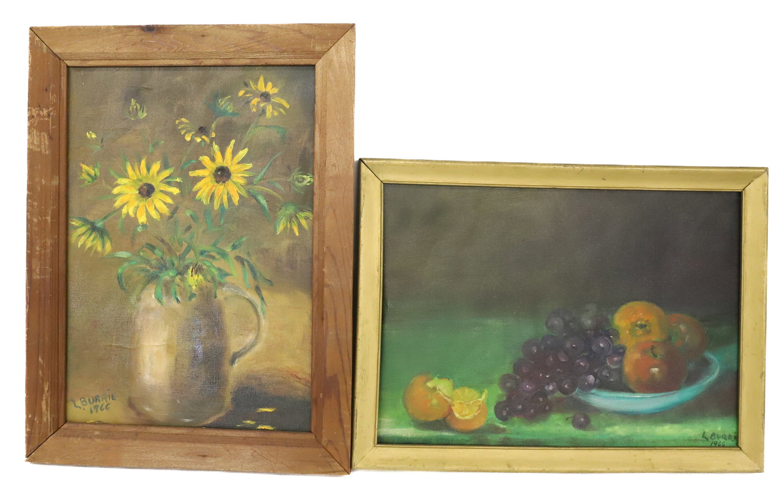 (2) L. BURRIE STILL-LIFE OIL ON CANVAS PAINTINGS (1 of 6)