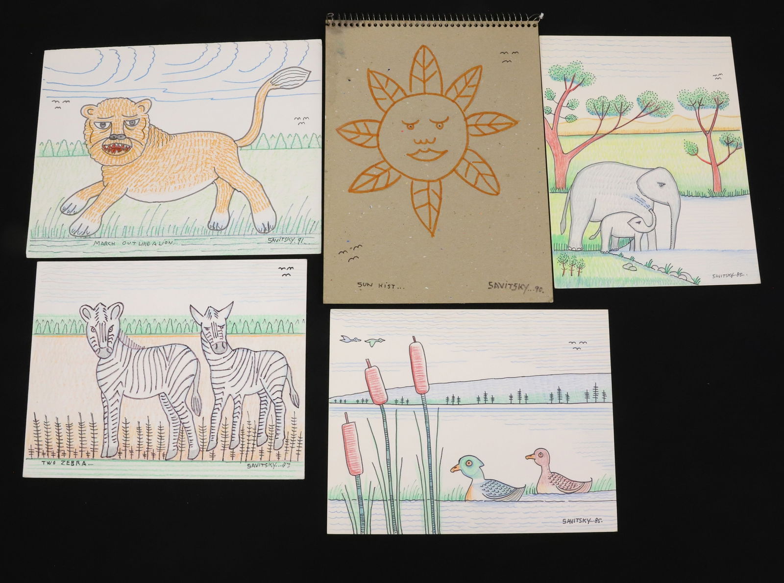 LOT OF JACK SAVITSKY DRAWINGS (1 of 3)