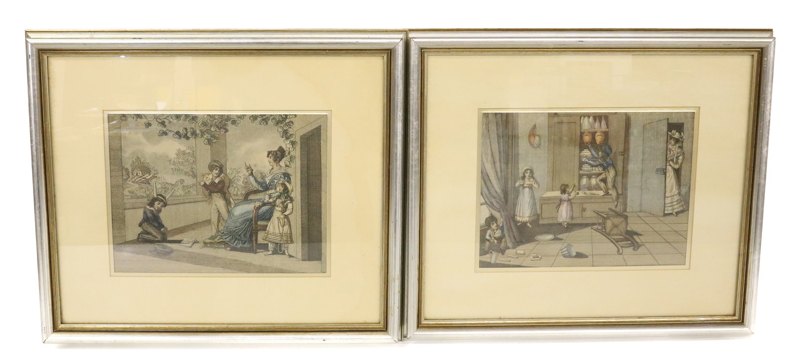 (2) FRENCH HAND COLORED PRINTS (1 of 4)