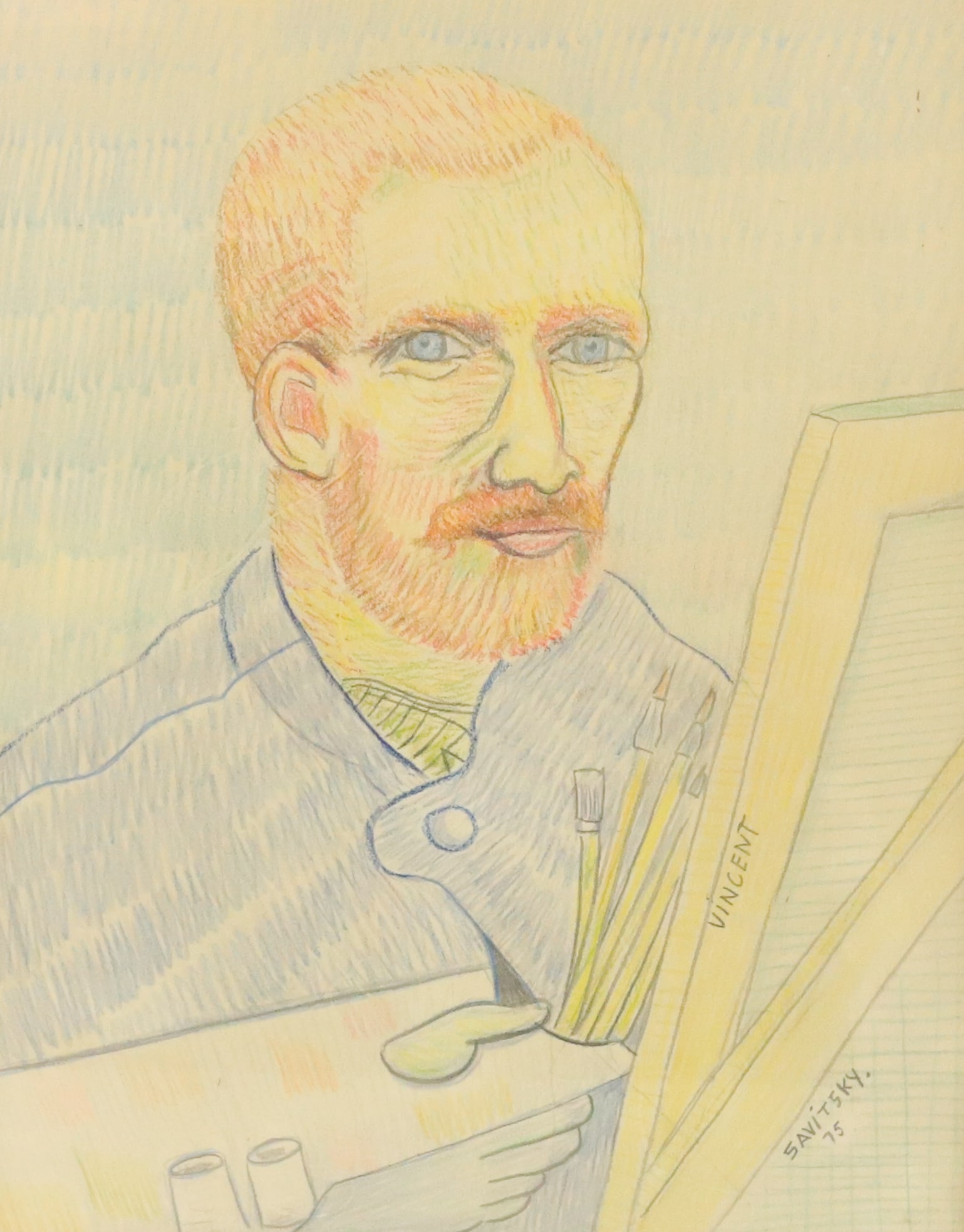 JACK SAVITSKY "VINCENT VAN GOGH" DRAWING (1 of 4)