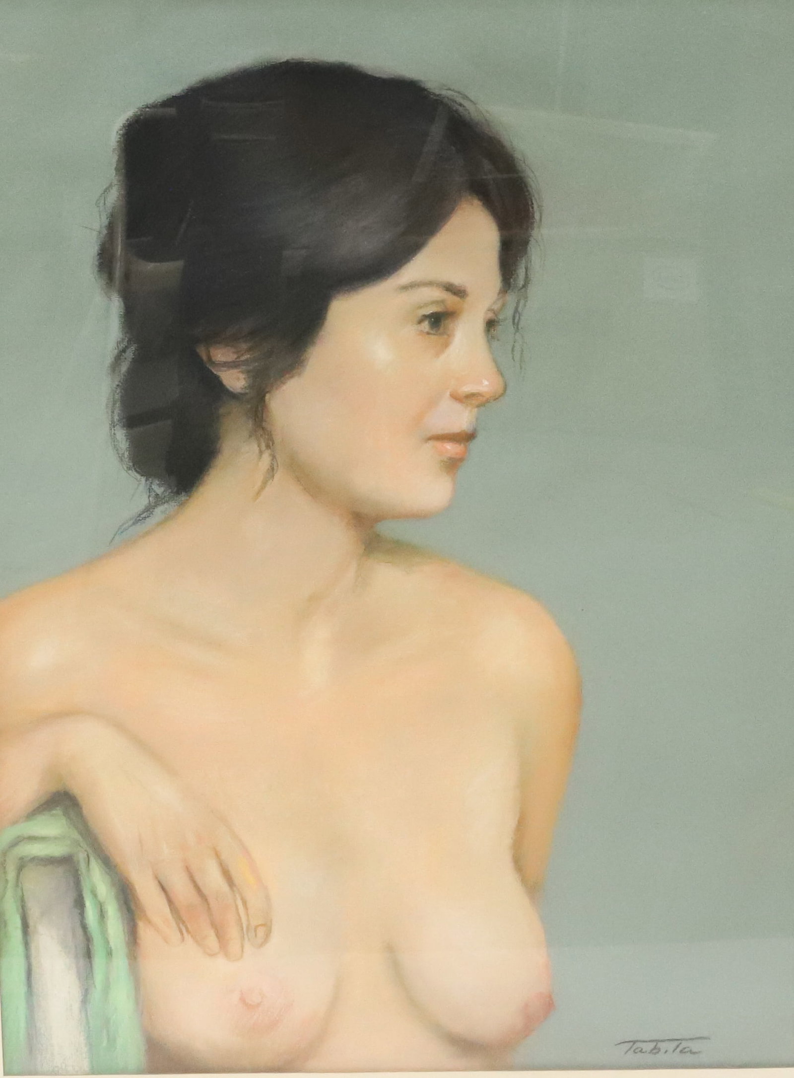 J.A. TABITA PASTEL ON PAPER: NUDE WOMAN. MATTED AND FRAMED. TOTAL SIZE 31 1/2" X 25 1/2". PLEASE READ CAREFULLY - Terms for Purchasing and Shipping of Auction Items. Please read carefully before bidding. All payments for purchase