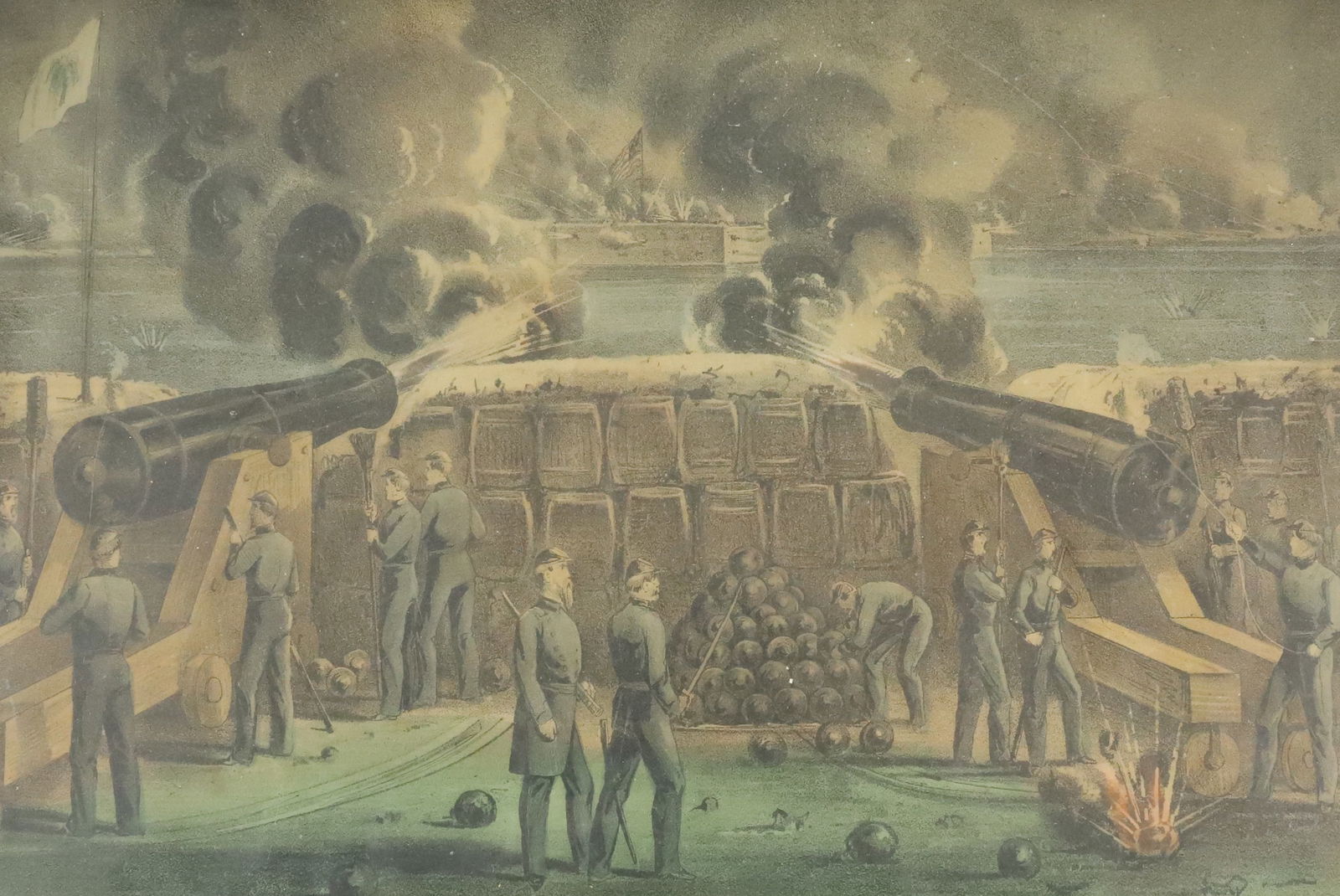 BOMBARDMENT OF FORT SUMTER, CURRIER & IVES (1 of 6)