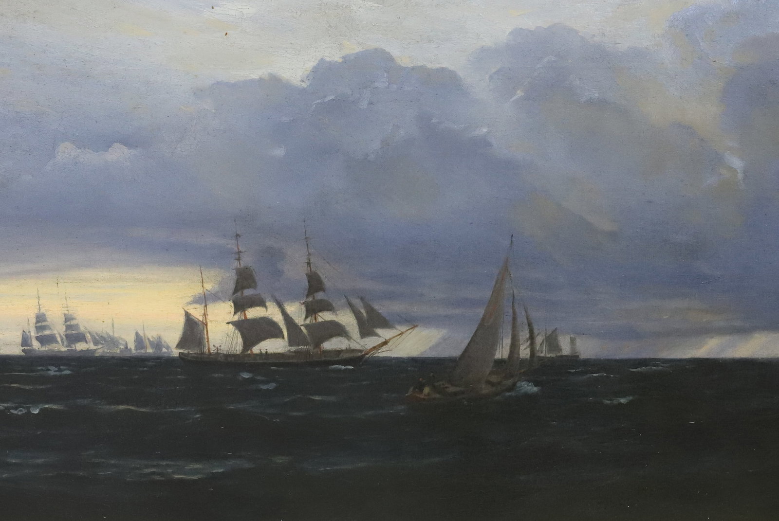 ANTIQUE OIL ON CANVAS, OCEAN SCENE (1 of 4)