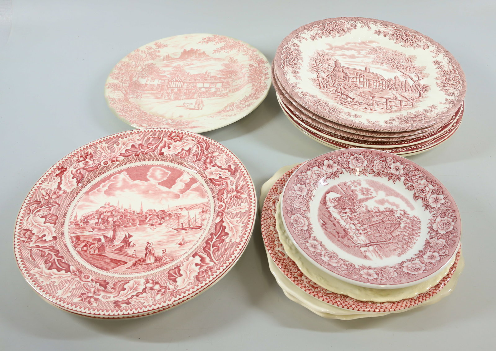 LOT OF ENGLISH  RED AND WHITE TRANSFERWARE (1 of 3)