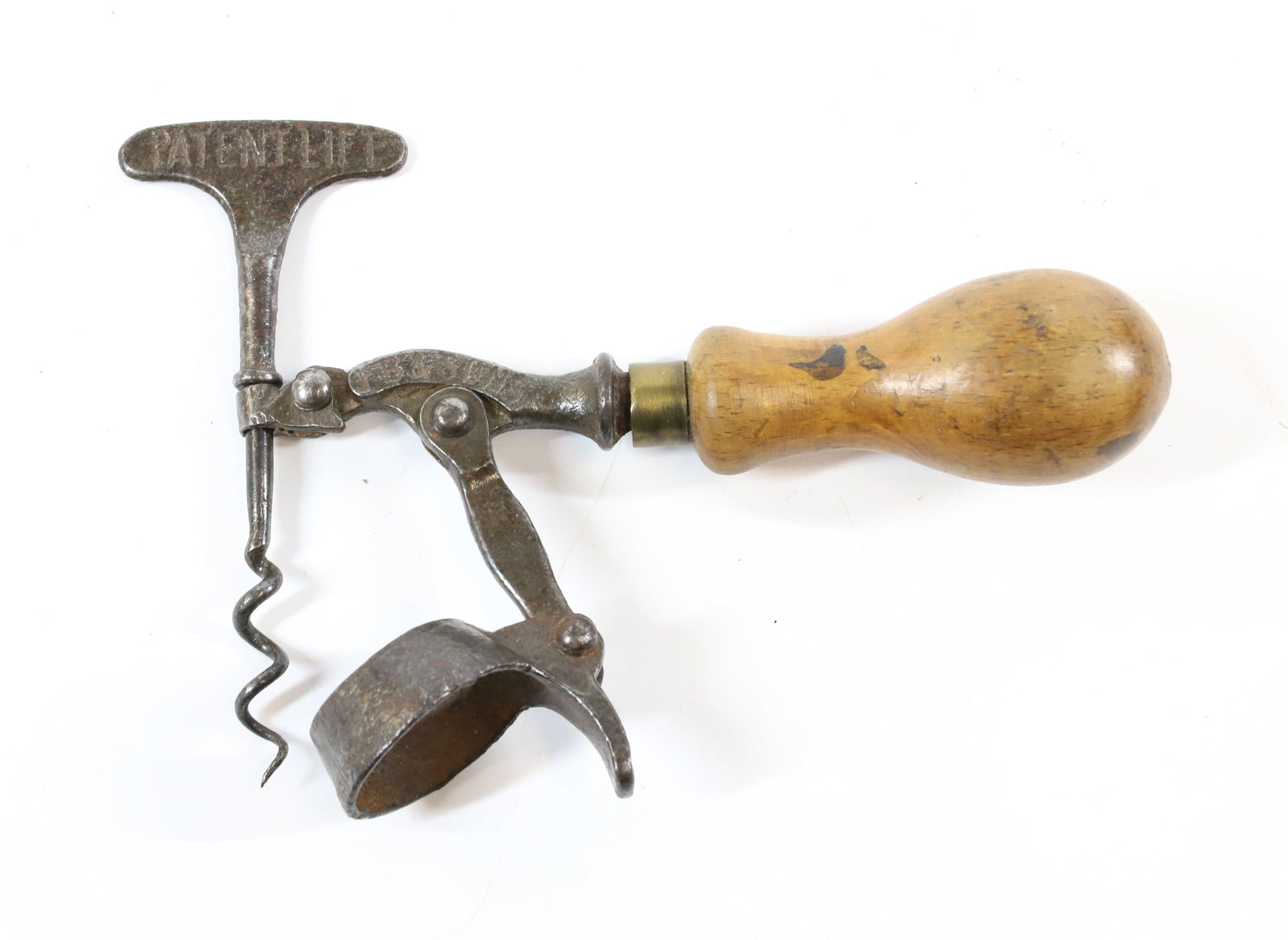 JB & SONS CORKSCREW: JOHN BURGESS AND SONS, PATENT LIFT, CIRCA 1875 - 6" X 5 1/2"