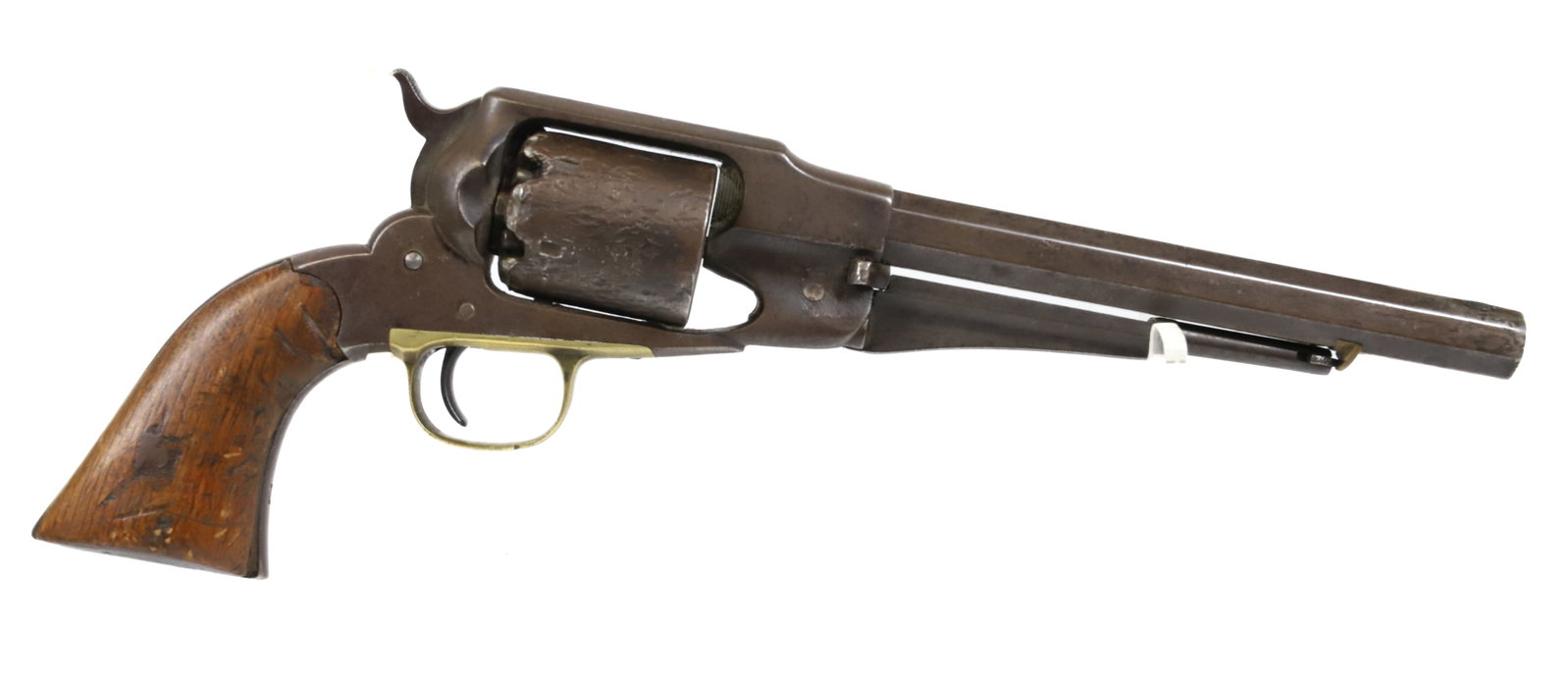 CIVIL WAR ERA REMINGTON ARMY REVOLVER: .44 CAL, SERIAL# 12577, BARREL MARKED WITH AN "S" AND "A" - FRAMED MARKED WITH "A" 6 1/4" BARREL 14" OVERALL - ANTIQUE AND DOES NOT REQUIRE REGISTRATION UPDATED 2024 TERMS FOR PURCHASING AND SHIPPING 
