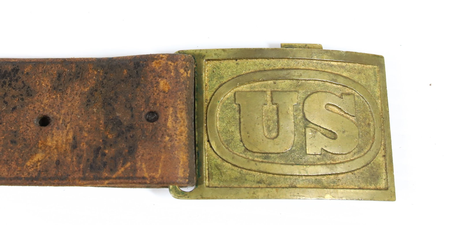 CIVIL WAR ERA US BELT BUCKLE: MARKED US ON FRONT WITH LEATHER BELT, 2 1/8" 3 1/8" UPDATED 2024 TERMS FOR PURCHASING AND SHIPPING OF AUCTION ITEMS. PLEASE READ CAREFULLY BEFORE BIDDING. ALL PAYMENTS MUST BE MADE BEFORE ITEMS CAN BE