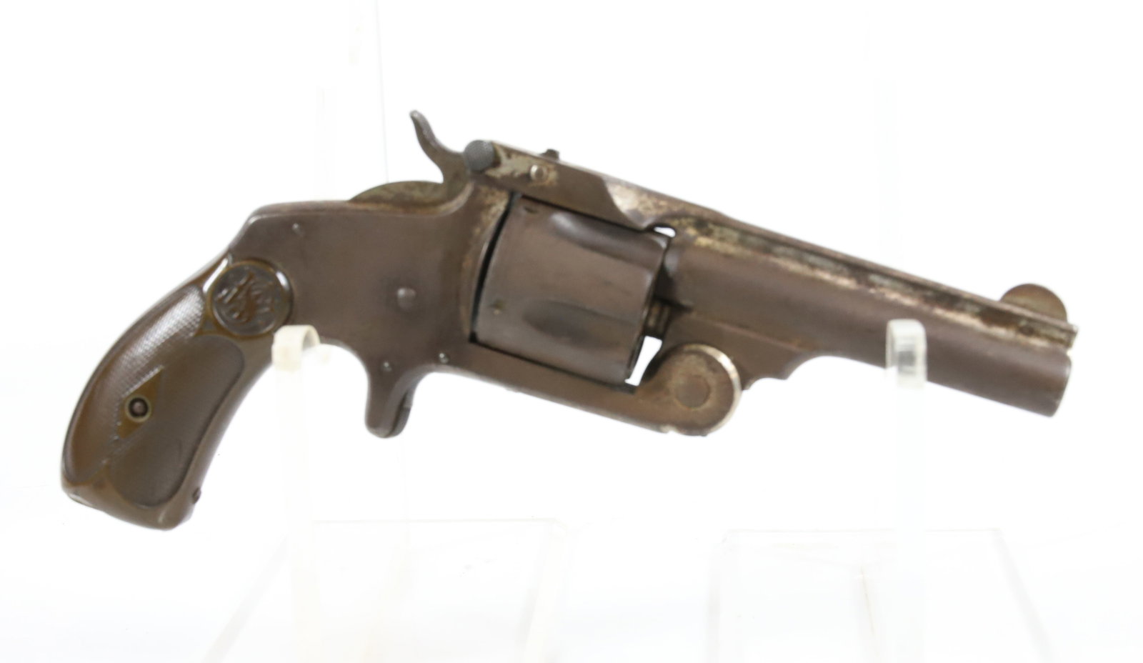 SMITH AND WESSON 38 SINGLE ACTION REVOLVER: .38 CAL, SERIAL# 76XXX, 3 1/4" BARREL - THIS GUN DOES NOT REQUIRE REGISTRATION UPDATED 2024 TERMS FOR PURCHASING AND SHIPPING OF AUCTION ITEMS. PLEASE READ CAREFULLY BEFORE BIDDING. ALL PAYMENTS MUST 