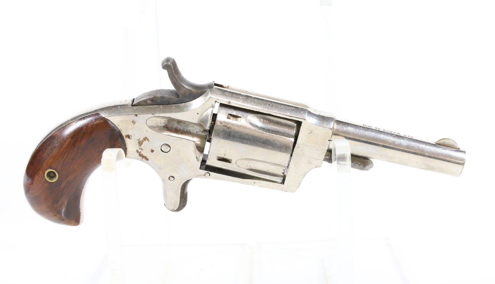 HOPKINS AND ALLEN RANGER NO. 2 REVOLVER: .32 CAL RF, SERIAL# 13XX, 2 3/4" BARREL, RETAINS AROUND 95% OF FINISH - THIS GUN DOES NOT REQUIRE REGISTRATION UPDATED 2024 TERMS FOR PURCHASING AND SHIPPING OF AUCTION ITEMS. PLEASE READ CAREFULLY BE