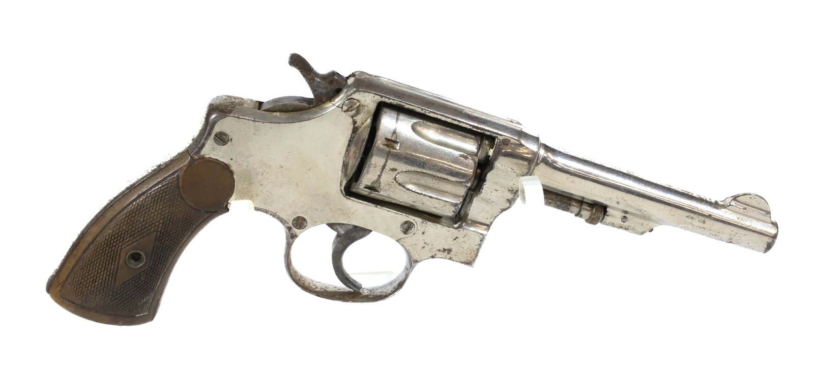 SMITH AND WESSON HAND EJECTOR REVOLVER: .32 LONG CAL, SERIAL# 91XX, 4" BARREL WITH 1901 PATENT DATE - THIS GUN DOES NOT REQUIRE REGISTRATION UPDATED 2024 TERMS FOR PURCHASING AND SHIPPING OF AUCTION ITEMS. PLEASE READ CAREFULLY BEFORE BIDDI