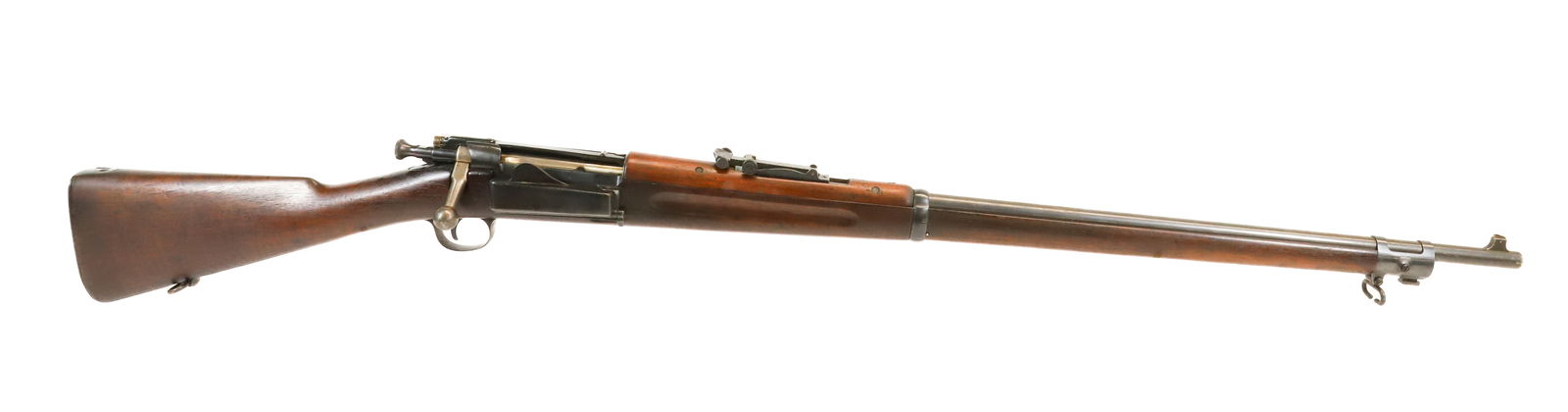 SPRINGFIELD MODEL 1898 BOLT ACTION KRAG RIFLE: 30 CAL, SERIAL# 141973, 30" BARREL WITH STOCK CARTOUCH ON LEFT SIDE OF STOCK - THIS GUN REQUIRES REGISTRATION UPDATED 2024 TERMS FOR PURCHASING AND SHIPPING OF AUCTION ITEMS. PLEASE READ CAREFULLY BEF
