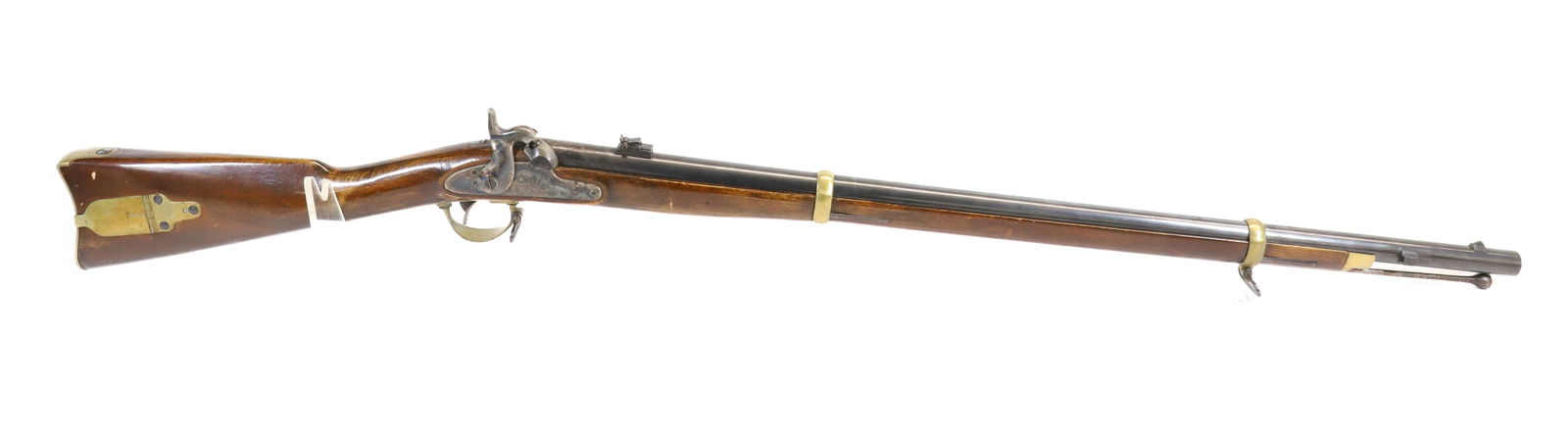 NAVY ARMS PERCUSSION RIFLE: 60 CAL, SERIAL# 5451 - MADE IN ITALY, 49 1/2" TOTAL LENGTH, THIS IS A PERCUSSION RIFLE AND DOES NOT REQUIRE REGISTRATION UPDATED 2024 TERMS FOR PURCHASING AND SHIPPING OF AUCTION ITEMS. PLEASE READ CA