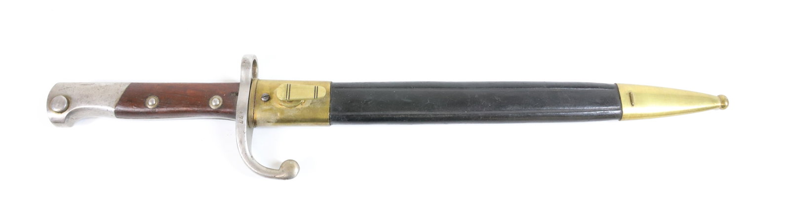 BAYONET AND SCABBARD: ALEX COPPEL, SOLINGEN - #877, 7MM - 17 15/16" TOTAL LENGTH