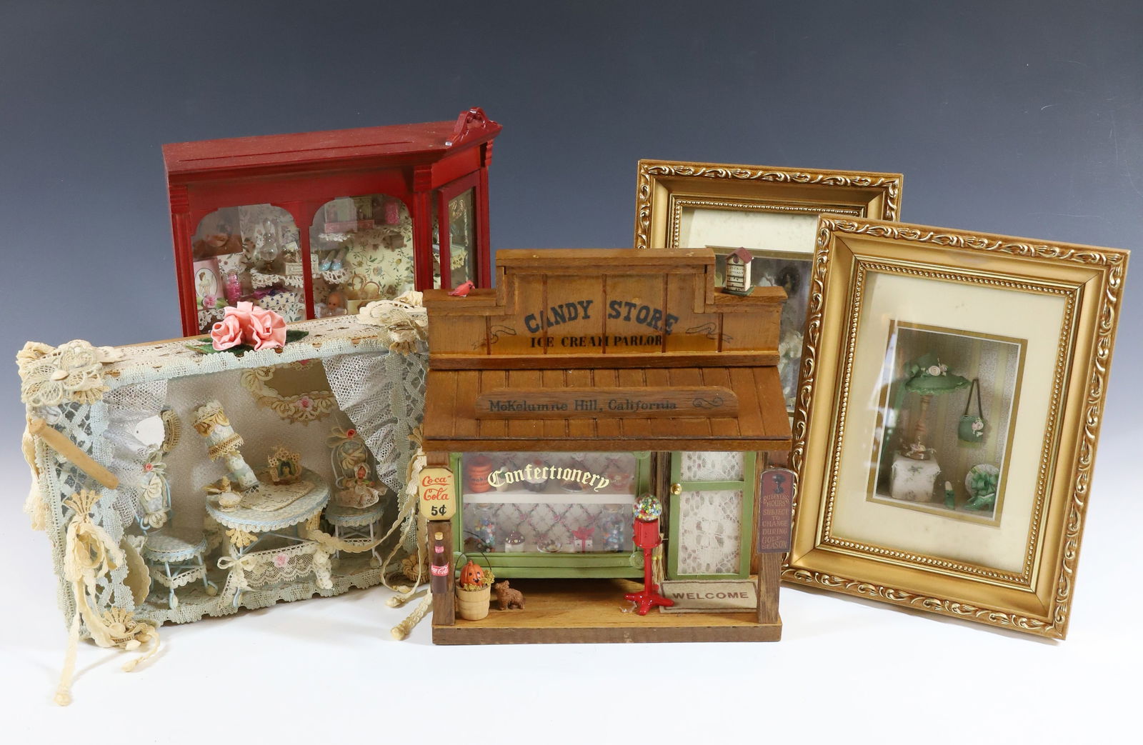 (5) DIORAMA: 2 FRAMED AND OTHER'S COUNTER TOP PLEASE READ CAREFULLY - Terms for Purchasing and Shipping of Auction Items. Please read carefully before bidding. All payments for purchases will be made through LiveA