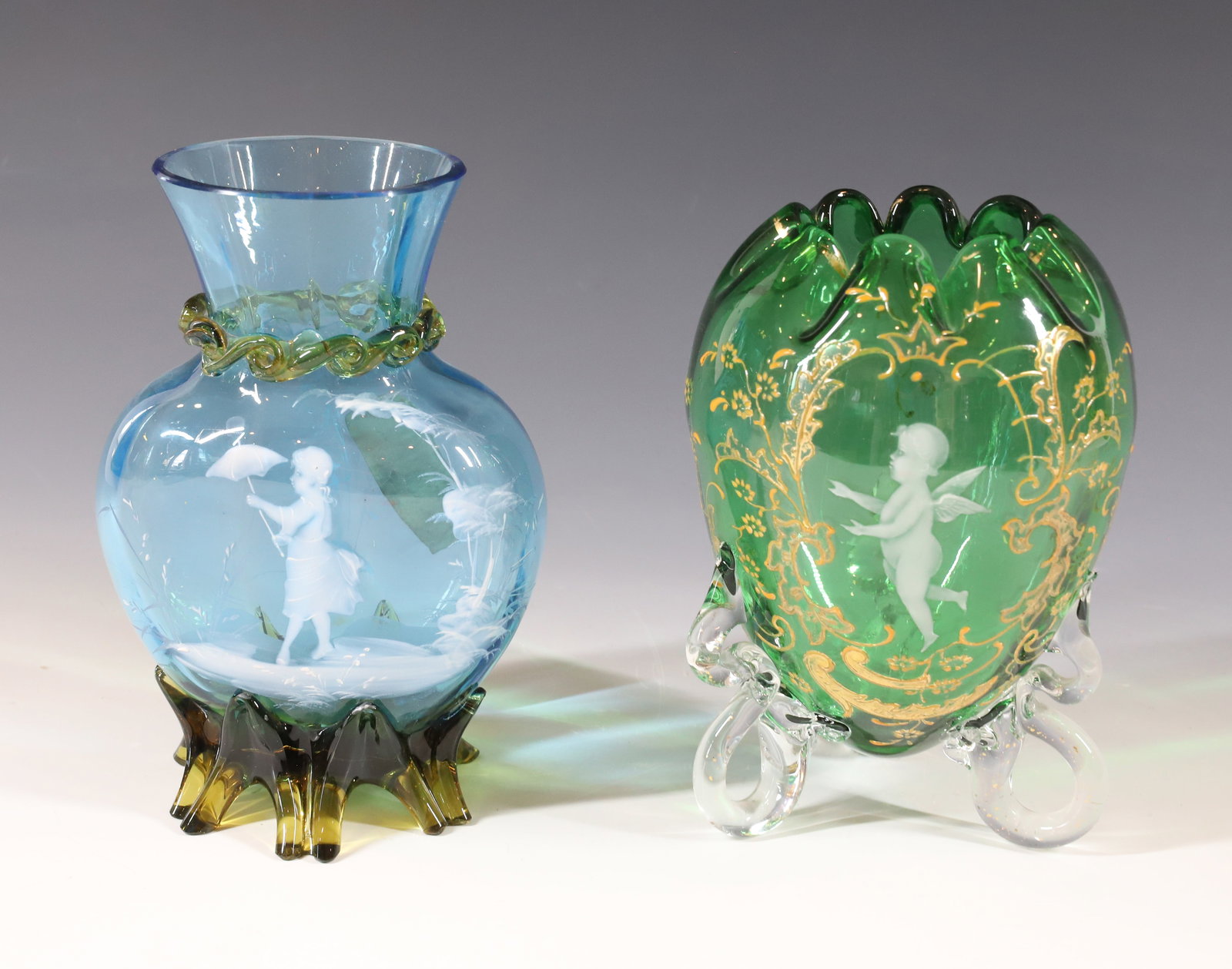 (2) MARY GREGORY VASES (1 of 3)