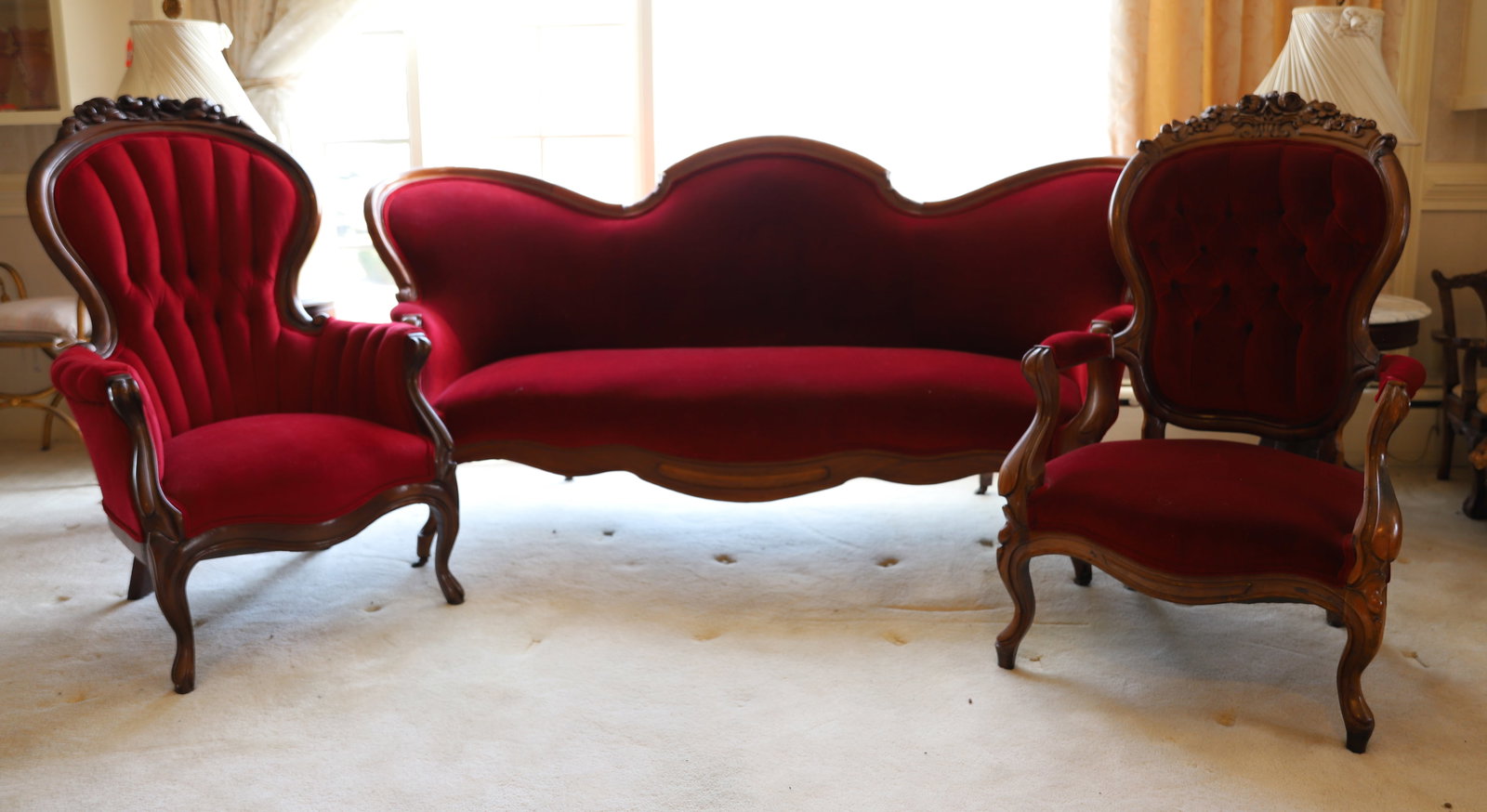 (3) VICTORIAN SOFA CHAIRS (1 of 10)