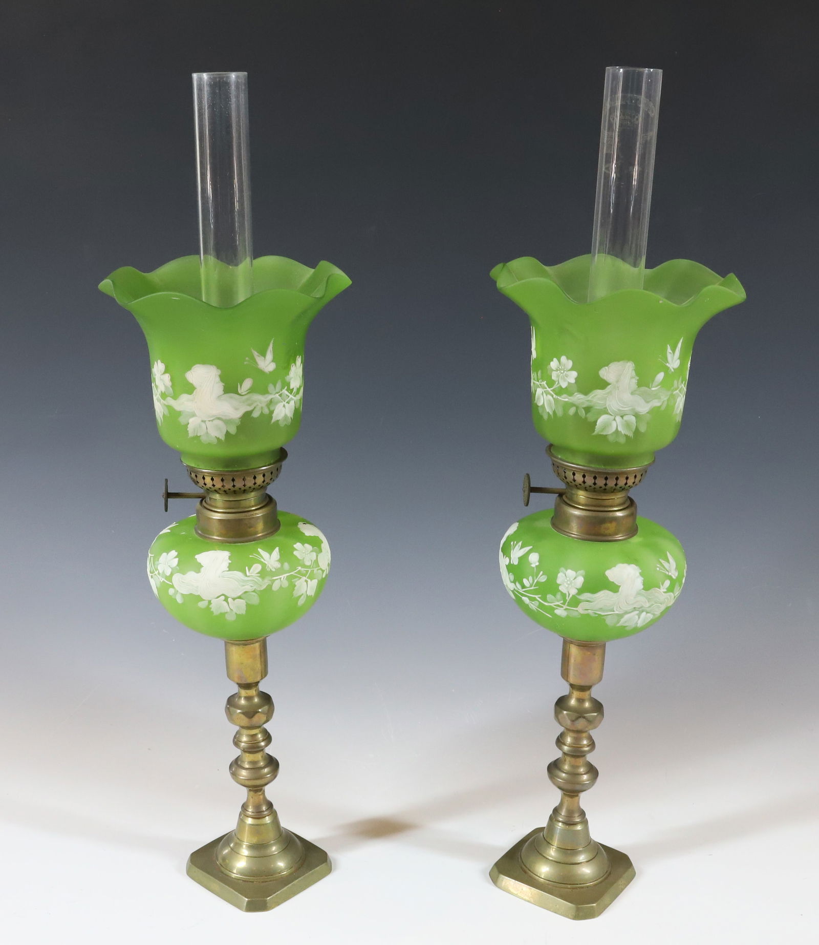 (2) MARY GREGORY KEROSENE LAMPS (1 of 7)