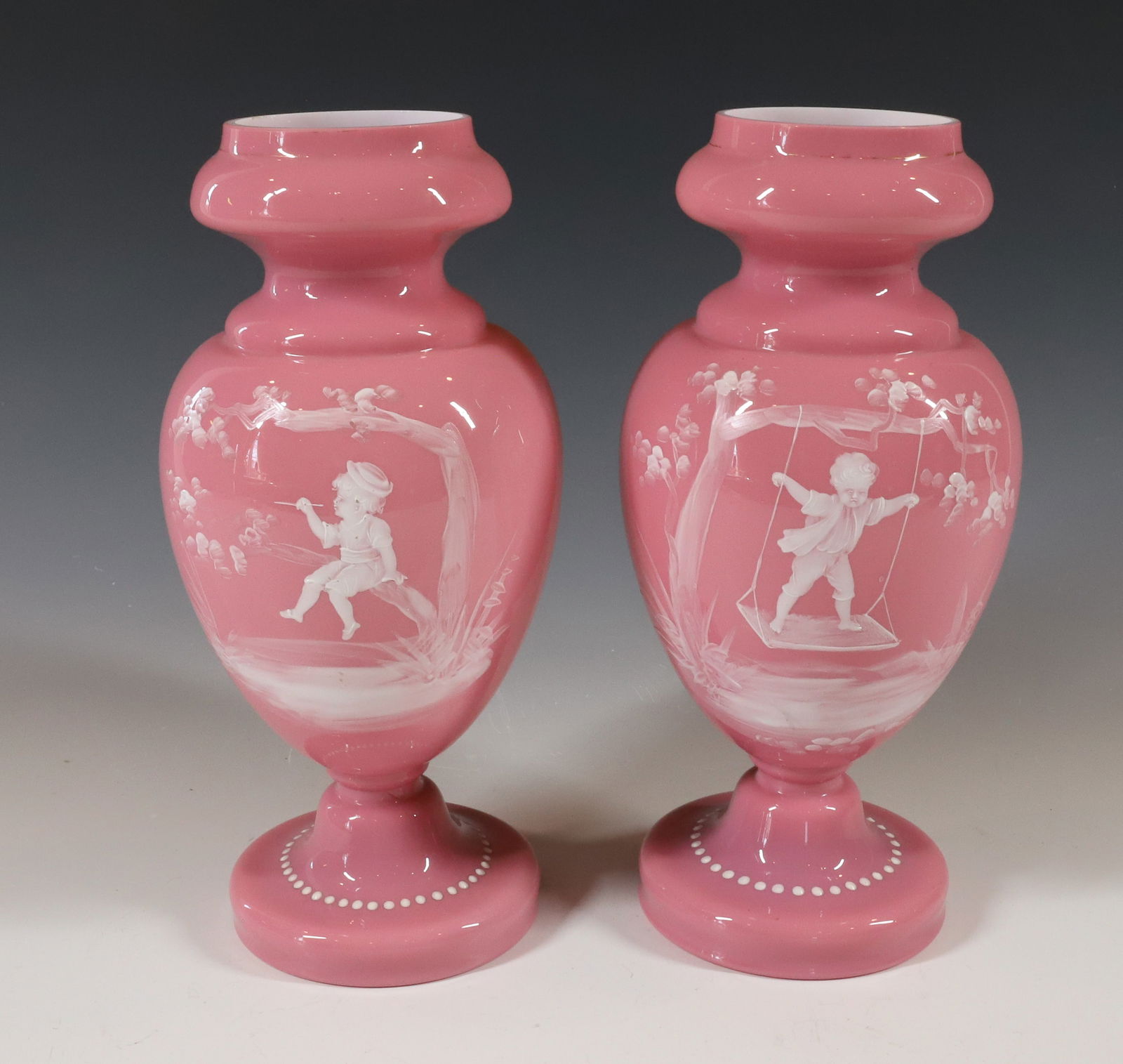 (2) MARY GREGORY VASES (1 of 4)