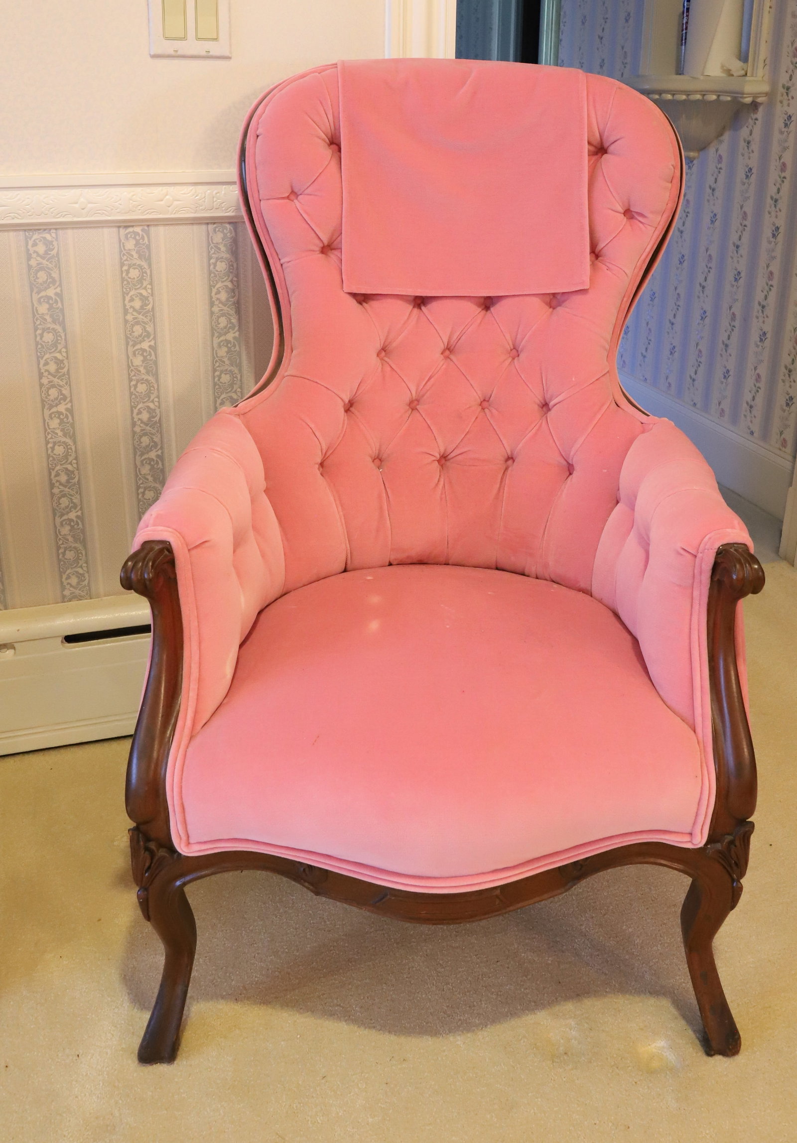VICTORIAN SIDE CHAIR: PINK SIDE CHAIR PLEASE READ CAREFULLY - Terms for Purchasing and Shipping of Auction Items. Please read carefully before bidding. All payments for purchases will be made through LiveAuctioneers.com pa
