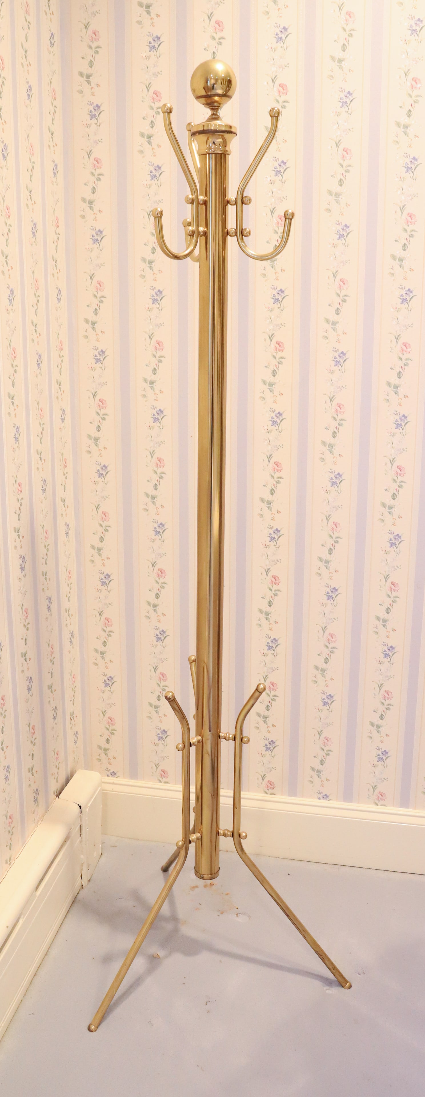 BRASS COAT RACK: COAT RACK PLEASE READ CAREFULLY - Terms for Purchasing and Shipping of Auction Items. Please read carefully before bidding. All payments for purchases will be made through LiveAuctioneers.com payment