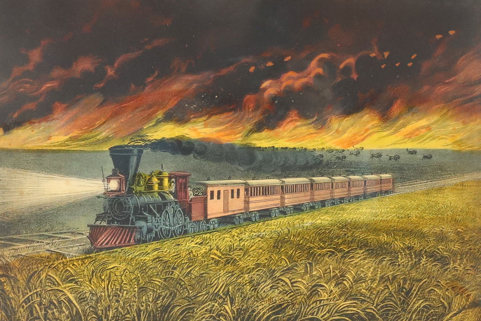 ANTIQUE CURRIER & IVES PRINT (1 of 5)