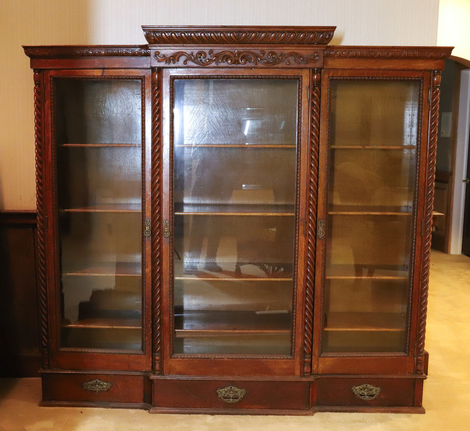 ANTIQUE OAK BOOKCASE (1 of 5)