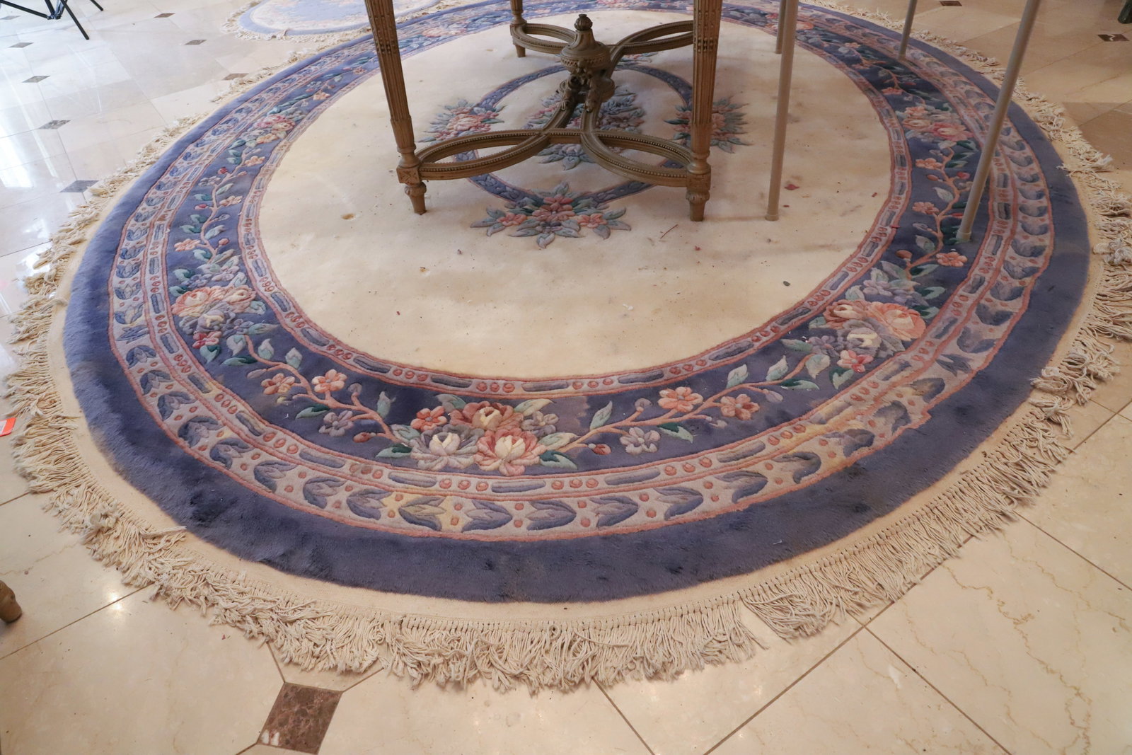 (4) SCULPTURED CHINESE RUGS : AMIRI SHENSHI 8' X10' OVAL BLUE AND PASTEL COLORS (3) 3' X 5' OVALS IN LIGHT BLUE AND PASTELS PLEASE READ CAREFULLY - Terms for Purchasing and Shipping of Auction Items. Please read carefully before b