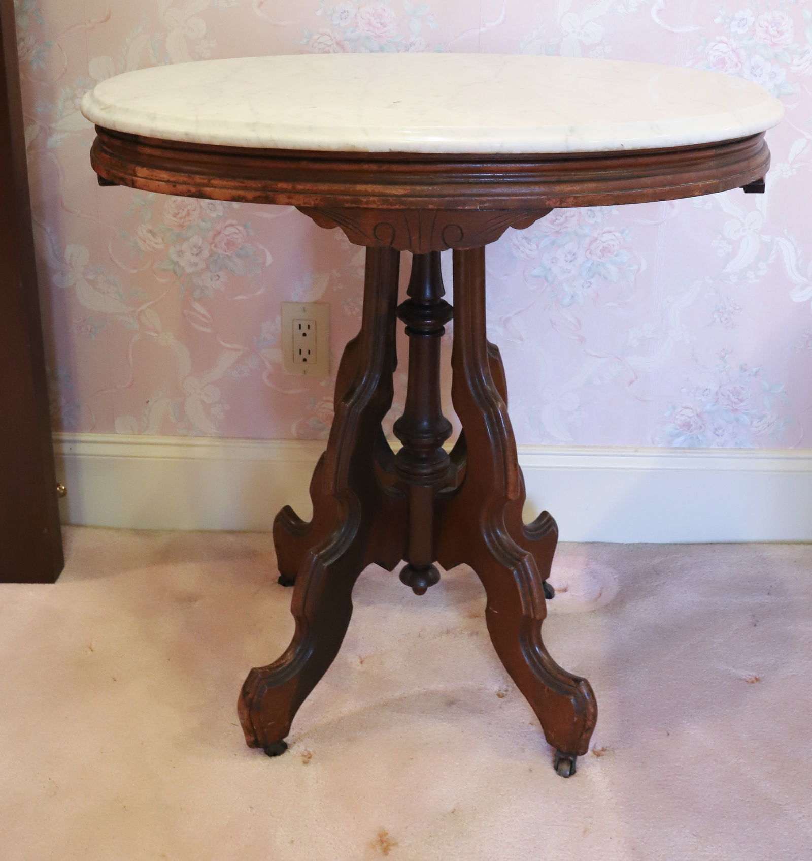 VICTORIAN MARBLE TOP TABLE (1 of 3)