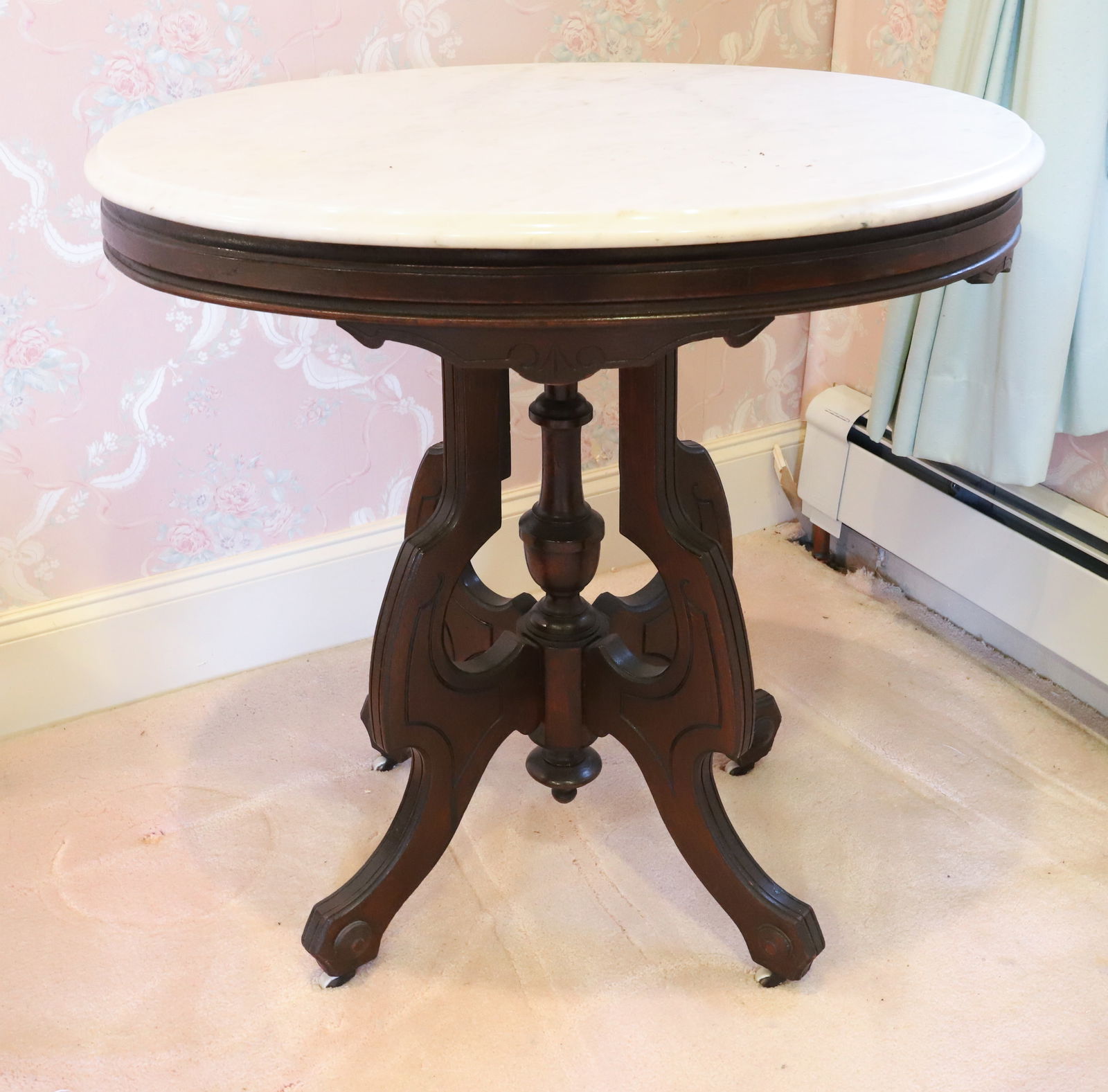 VICTORIAN MARBLE TOP TABLE (1 of 2)