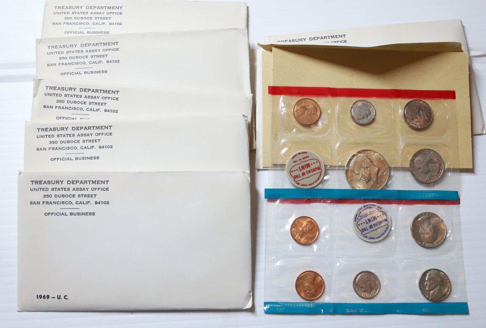 (7) PROOF SETS: 1969 TREASURY DEPARTMENT PROOF SETS PLEASE READ CAREFULLY - Terms for Purchasing and Shipping of Auction Items. Please read carefully before bidding. All payments for purchases will be made through Li