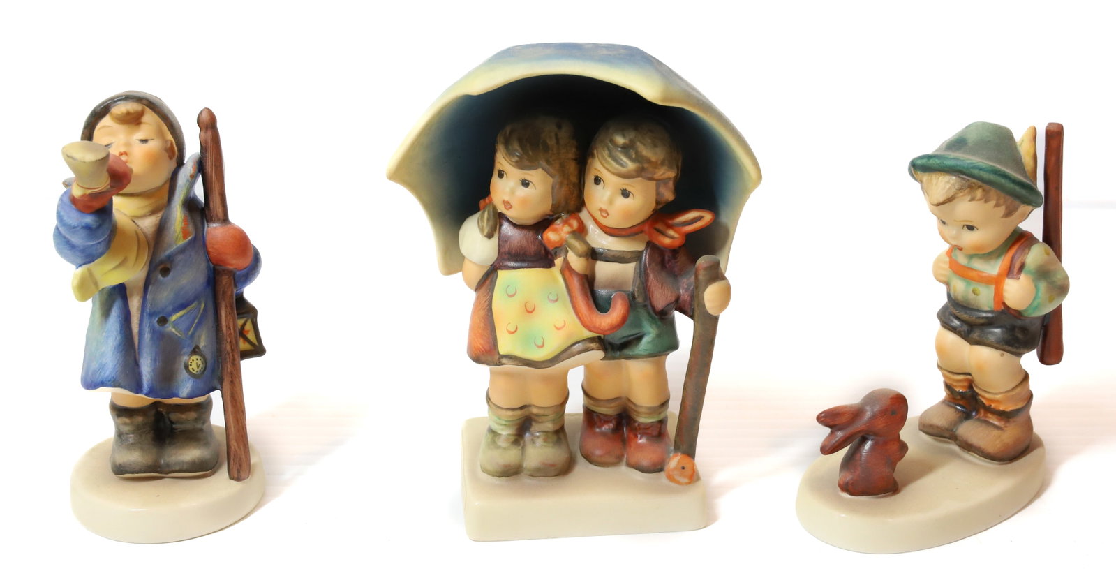 HUMMEL FIGURINES: STORMY WEATHER 5"5, SENSITIVE HUNTER AND HEAR YE. TMK-6 MARKS PLEASE READ CAREFULLY - Terms for Purchasing and Shipping of Auction Items. Please read carefully before bidding. All payments for purchas