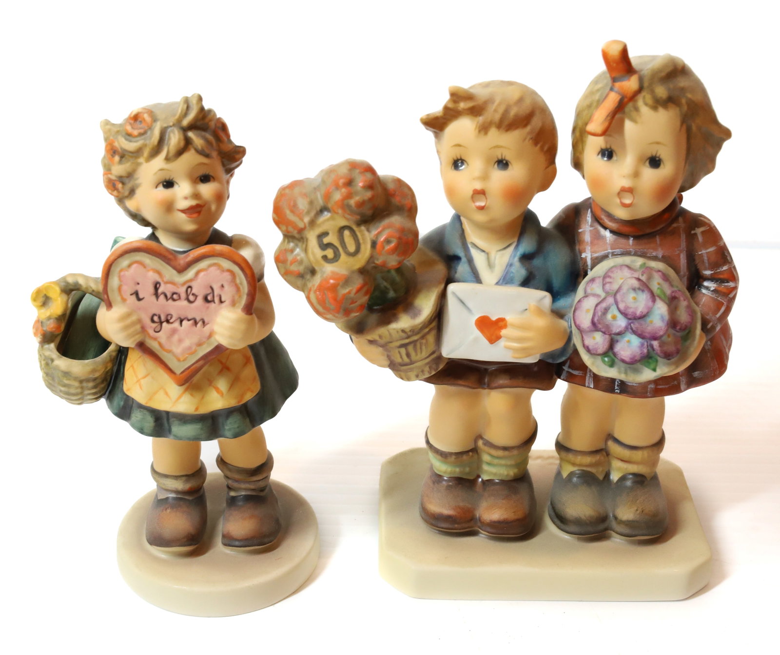 HUMMEL FIGURINES: THE LOVE LIVES ON 61/4"H 50TH ANNIVERSARY AND VALENTINE GIRL, SPECIAL EDITION 1972 PLEASE READ CAREFULLY - Terms for Purchasing and Shipping of Auction Items. Please read carefully before bidding. All