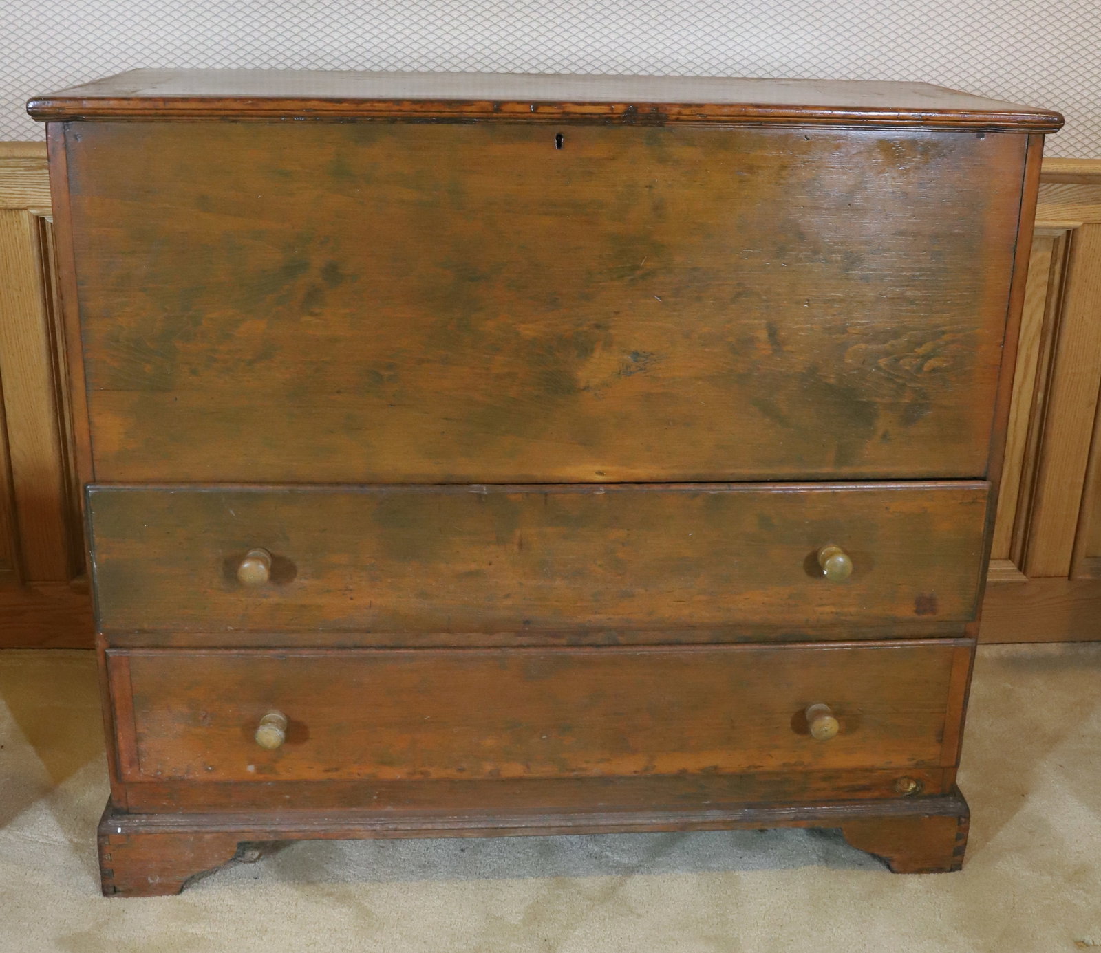 19TH CENTURY BLANKET CHEST: PINE BLANKET CHEST WITH TWO DRAWERS PLEASE READ CAREFULLY - Terms for Purchasing and Shipping of Auction Items. Please read carefully before bidding. All payments for purchases will be made through Li