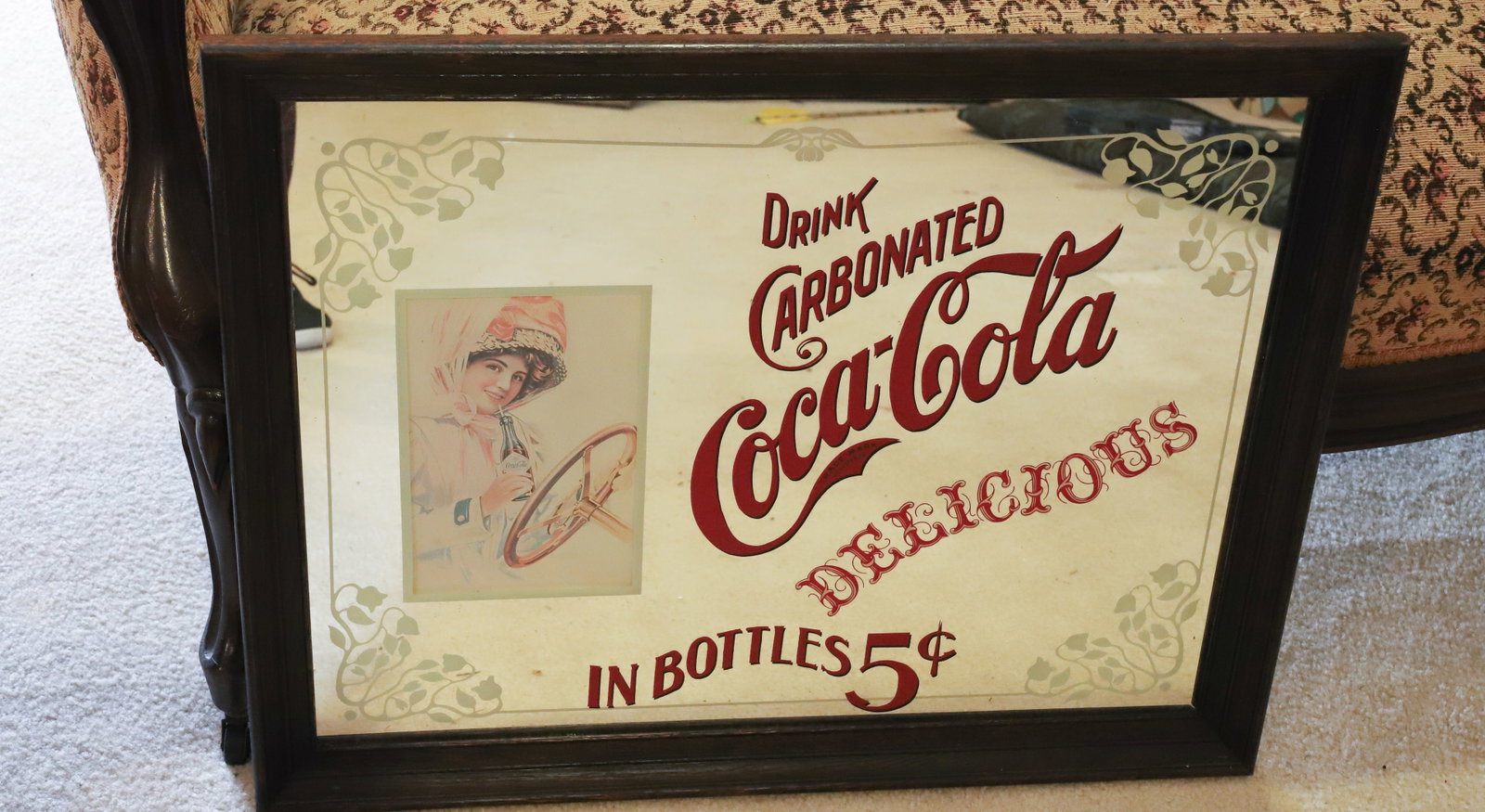 COCA-COLA MIRROR: DECORATIVE COCA-COLA MIRROR PLEASE READ CAREFULLY - Terms for Purchasing and Shipping of Auction Items. Please read carefully before bidding. All payments for purchases will be made through LiveAuctio