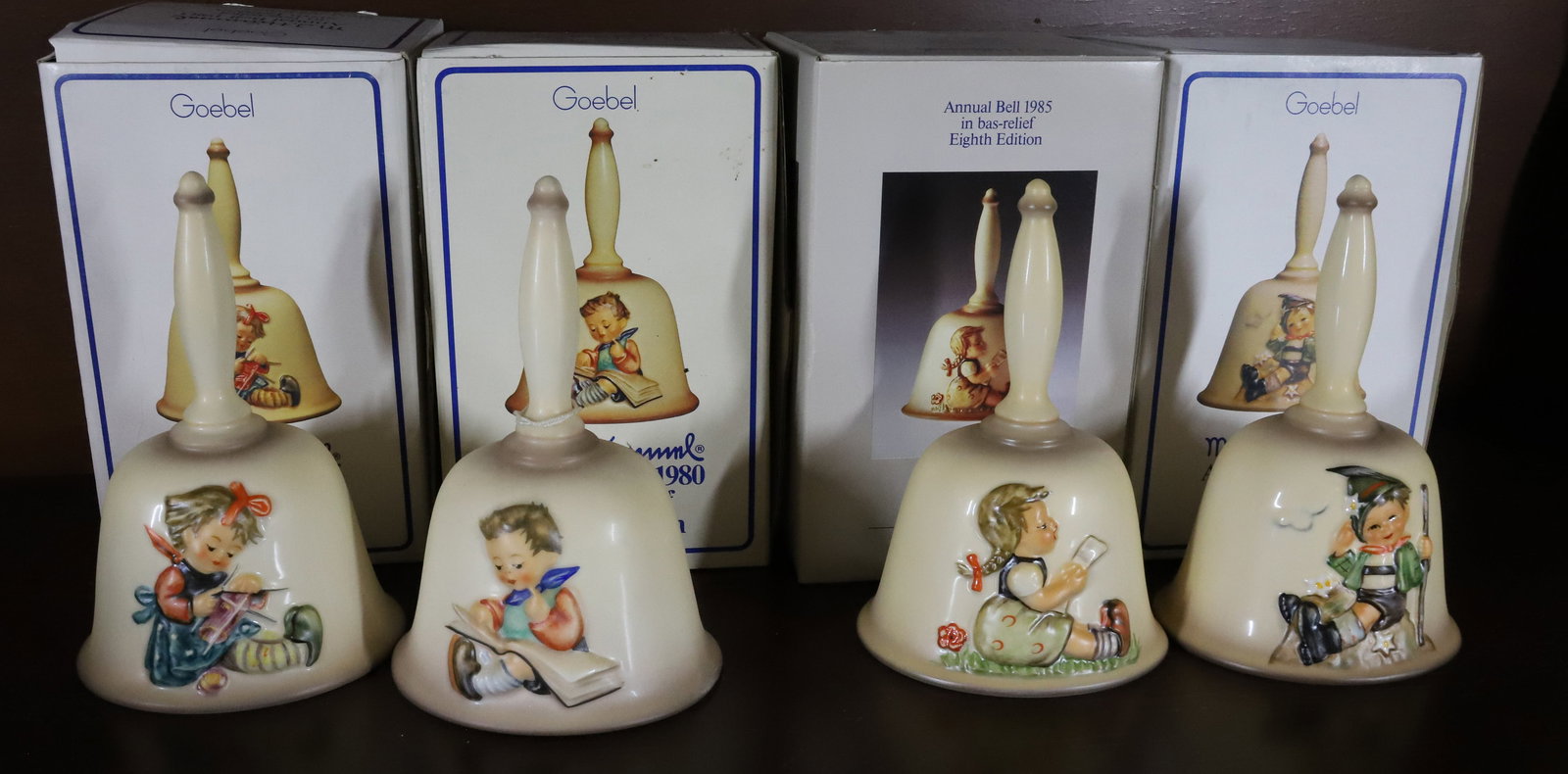 HUMMEL BELLS: 1980,83,84 AND 85 PLEASE READ CAREFULLY - Terms for Purchasing and Shipping of Auction Items. Please read carefully before bidding. All payments for purchases will be made through LiveAuctioneers.com 