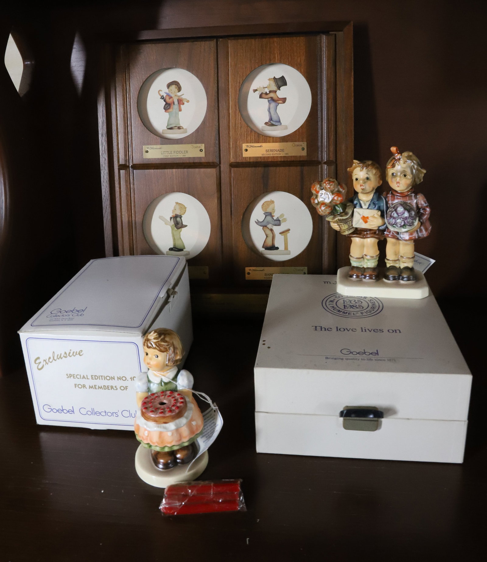 HUMMELS: PLAQUE, THE LOVE LIVES ON AND BIRTHDAY CANDLE PLEASE READ CAREFULLY - Terms for Purchasing and Shipping of Auction Items. Please read carefully before bidding. All payments for purchases will be made